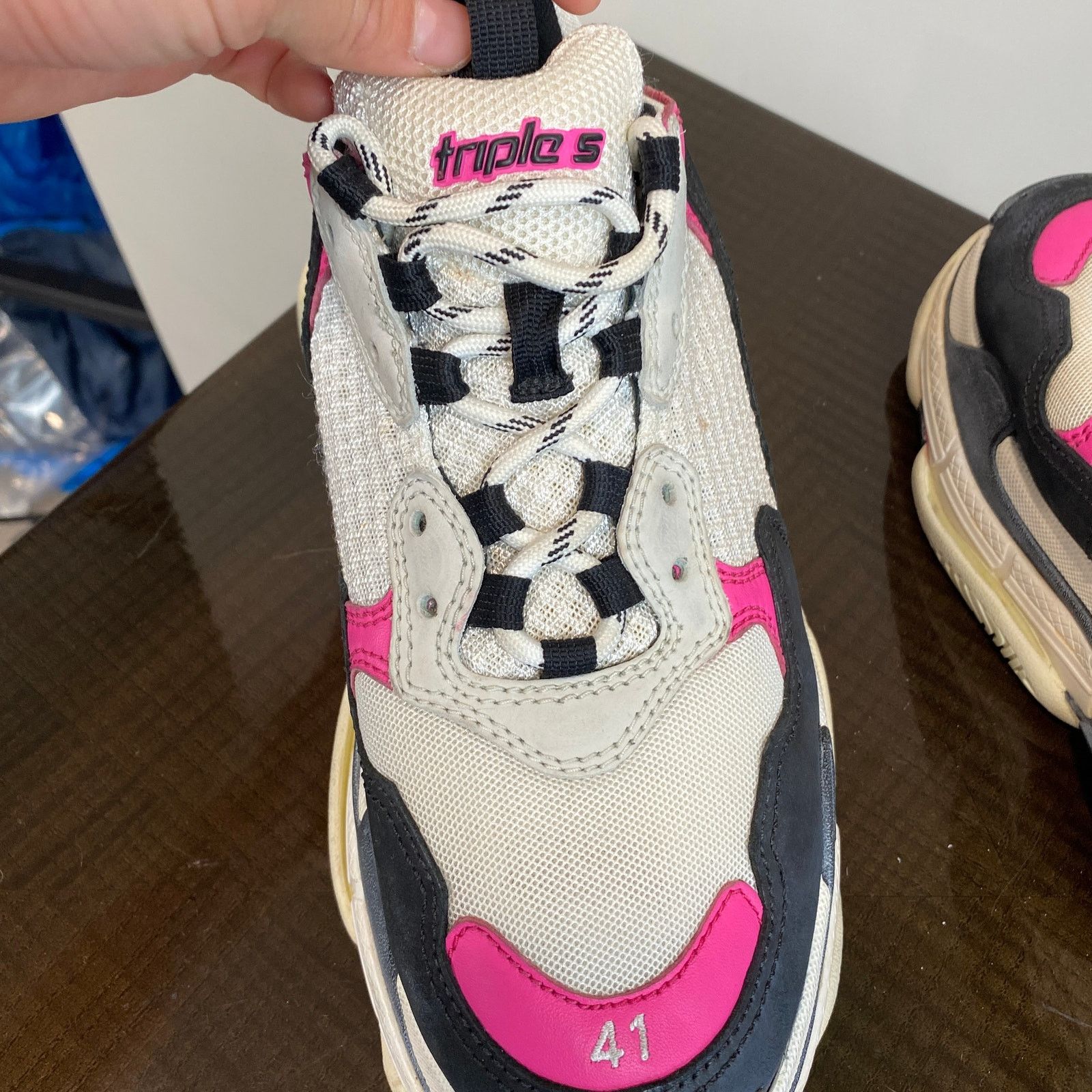 Balenciaga Balenciaga Triple S Bicolor Purple Chunky Sneakers 11 Size US 11 / IT 41 - 9 Thumbnail