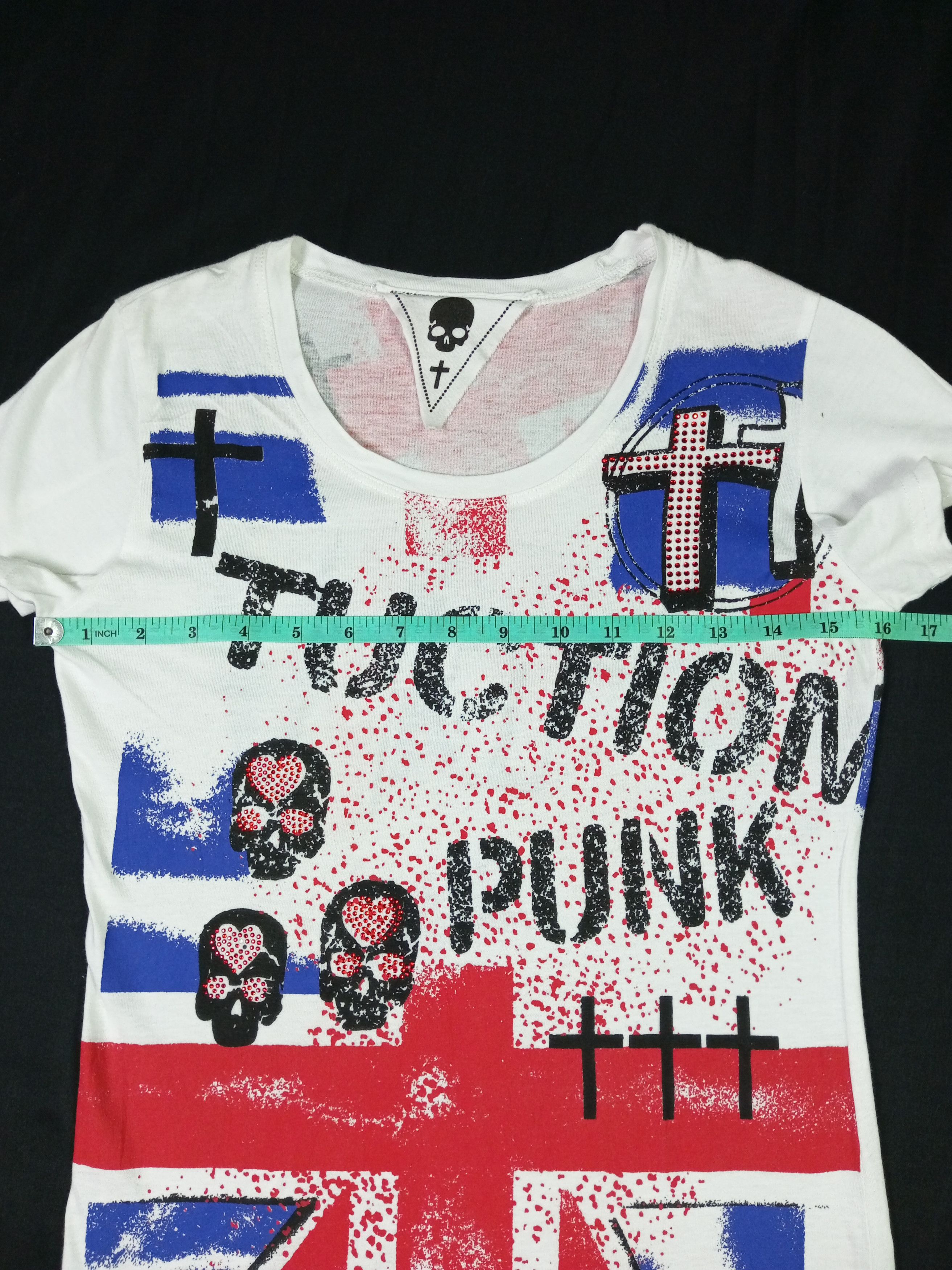 Japanese Brand ☠️TUCTION PUNK Style Skull And Cross Pattern 🕸️ Size S / US 4 / IT 40 - 9 Thumbnail