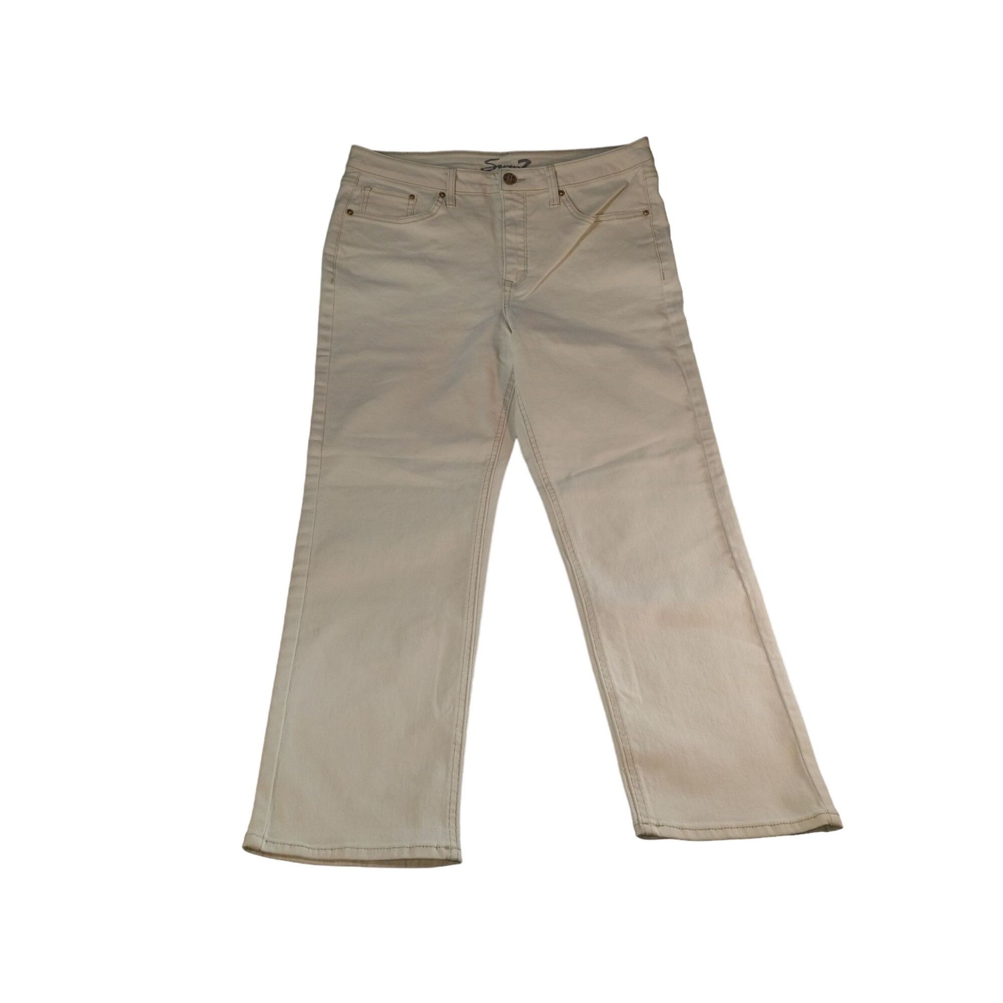 Seven 7 Seven7 Jeans Slim Straight Jeans Women Sz 12 White Denim Eve Size 34" / US 12 / IT 48 - 1 Thumbnail