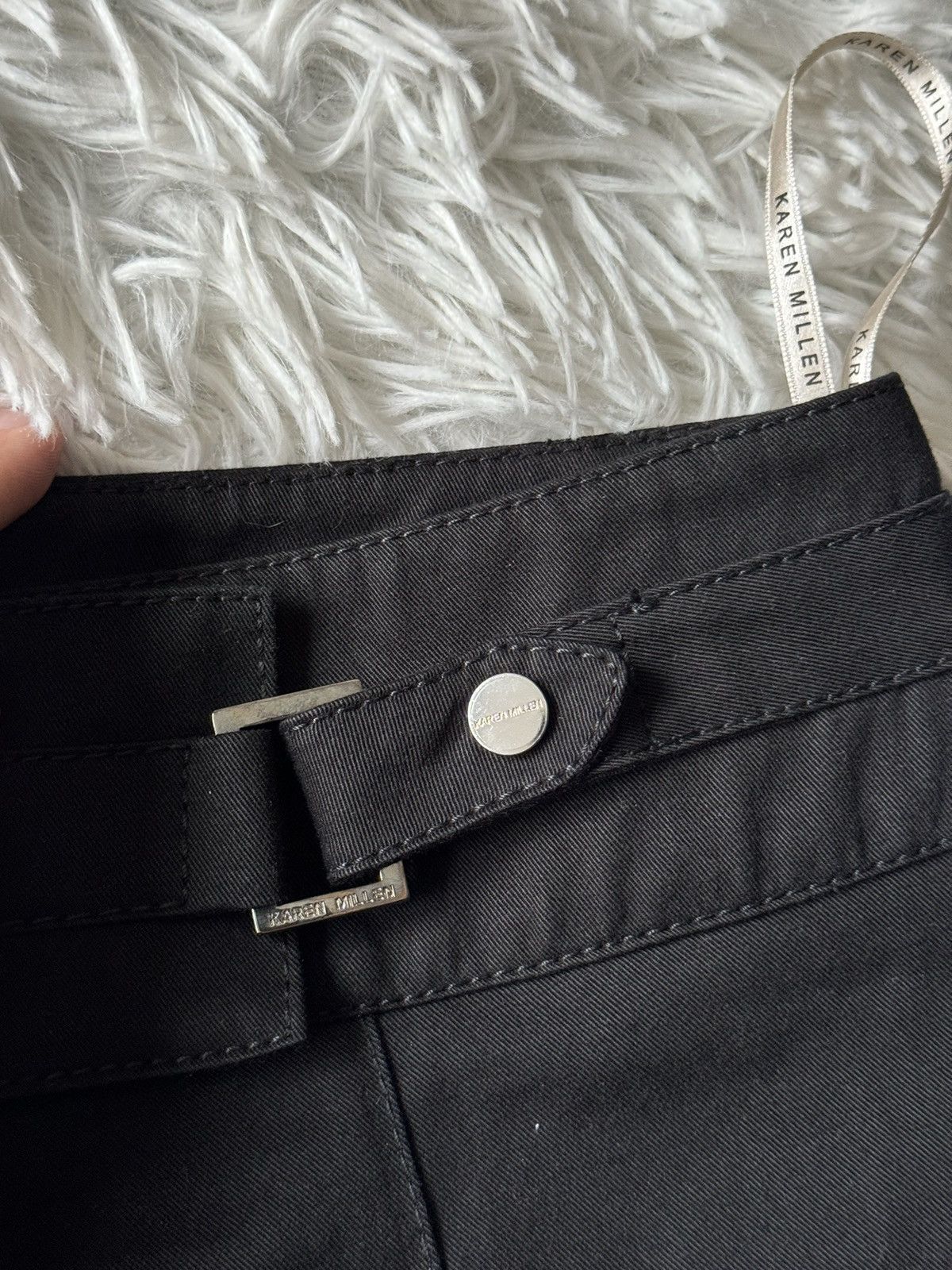 Japanese Brand × Karen Millen Crazy Karen Millen Wide Flare Bootcut Black Goth Pants Size 28" / US 6 / IT 42 - 9 Thumbnail