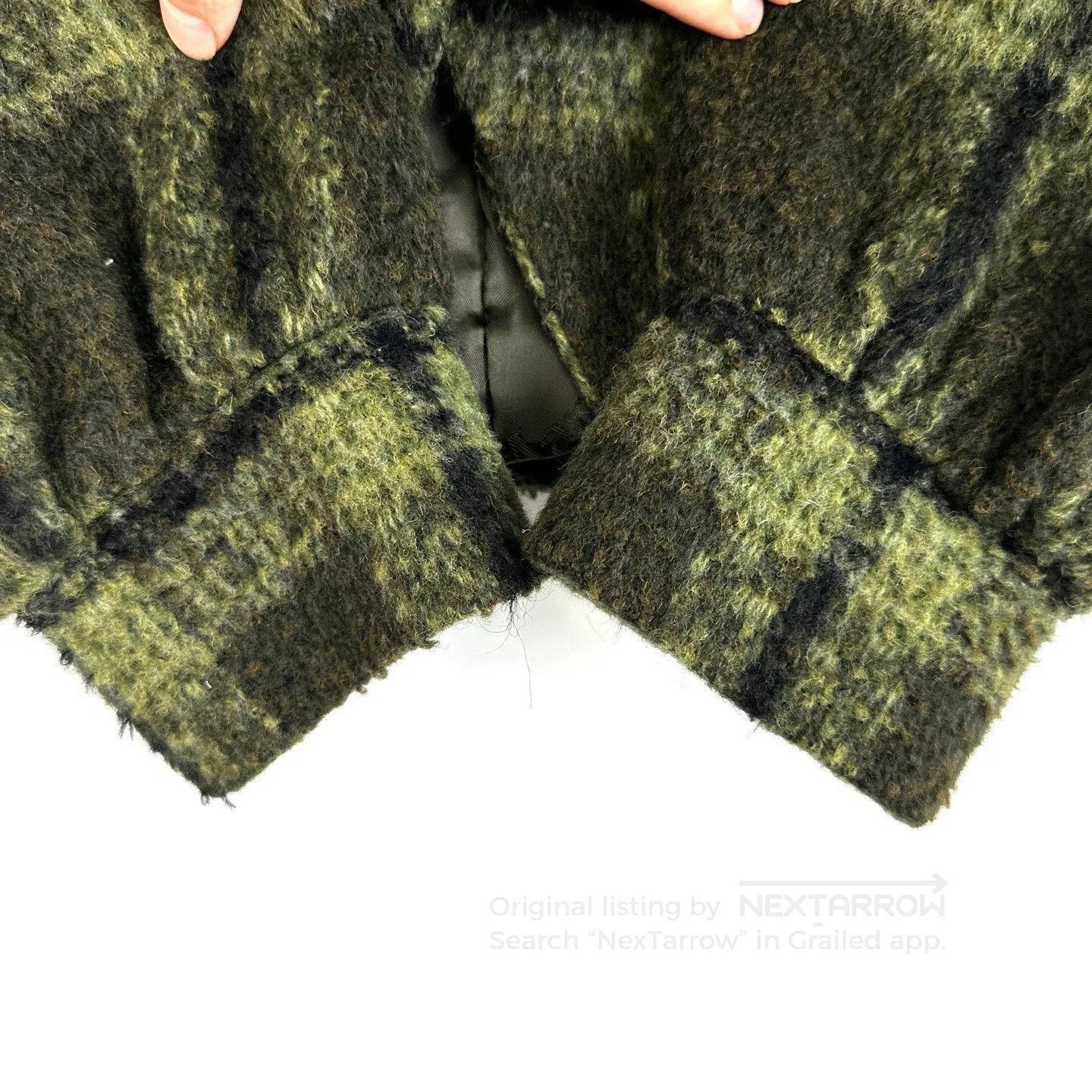 Max Mara MaxMara Green Plaid Wool Short Coat. Size S / US 4 / IT 40 - 6 Thumbnail