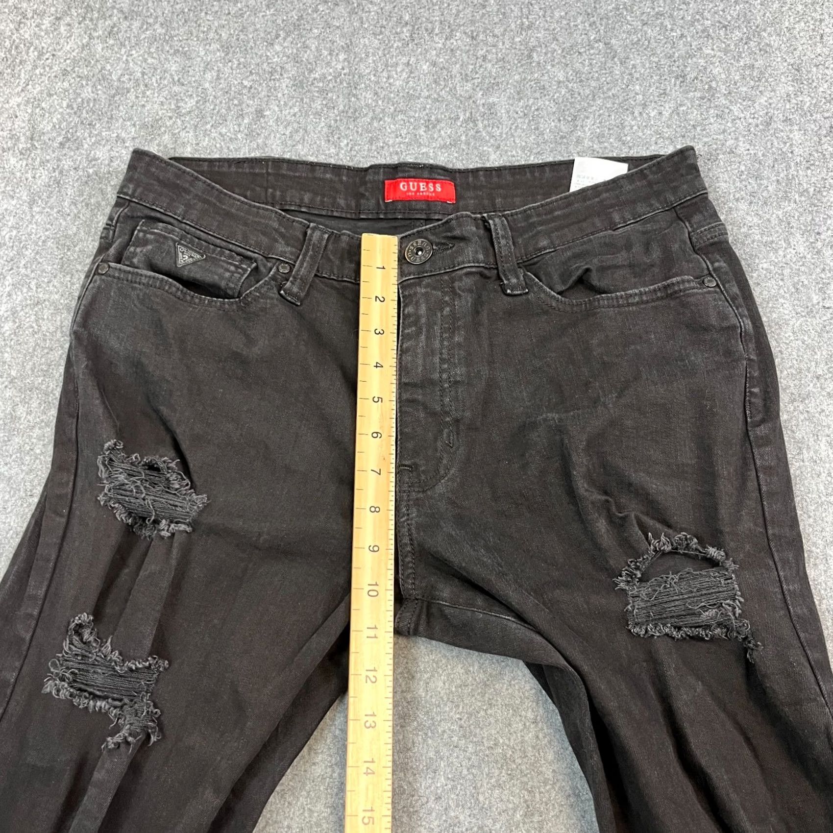 Guess GUESS Jeans Slim Tapered 36 Dark Black Distressed Stretch Denim Mens 5-Pocket Size US 36 / EU 52 - 5 Thumbnail
