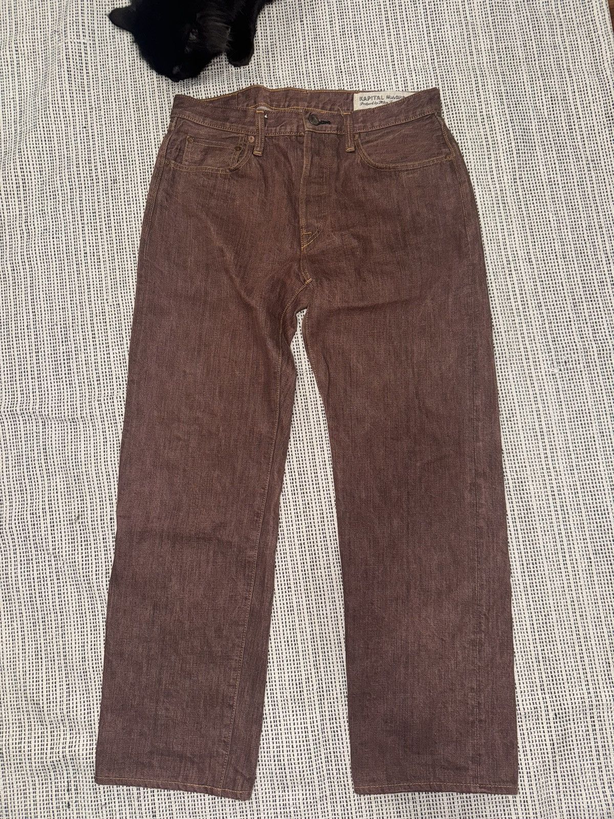 image of Kapital Selvage Denim in Burgandy, Men's (Size 33)