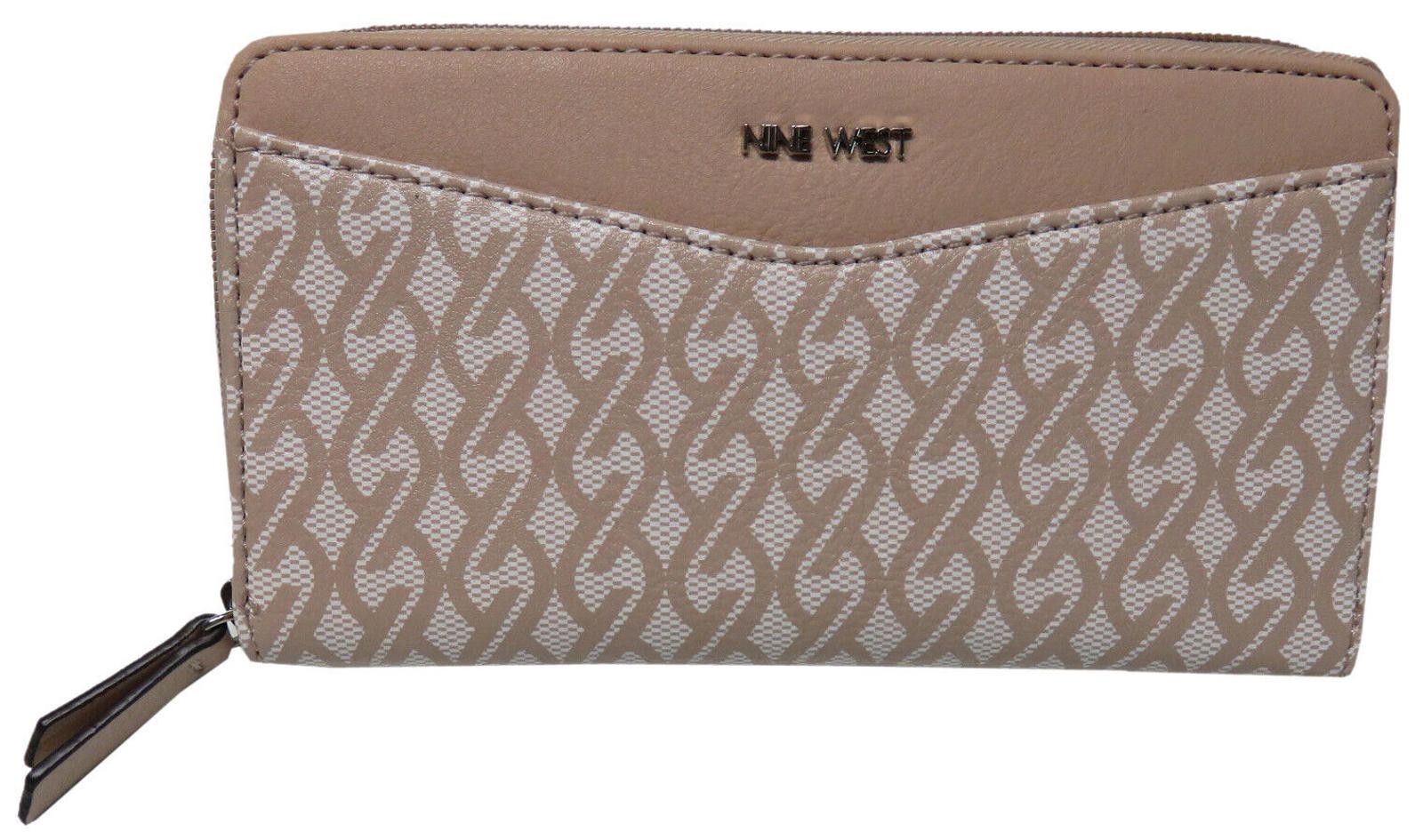 Nine West Nine West Full of Sparkle Zip Around Wallet Beige Size ONE SIZE - 1 Thumbnail