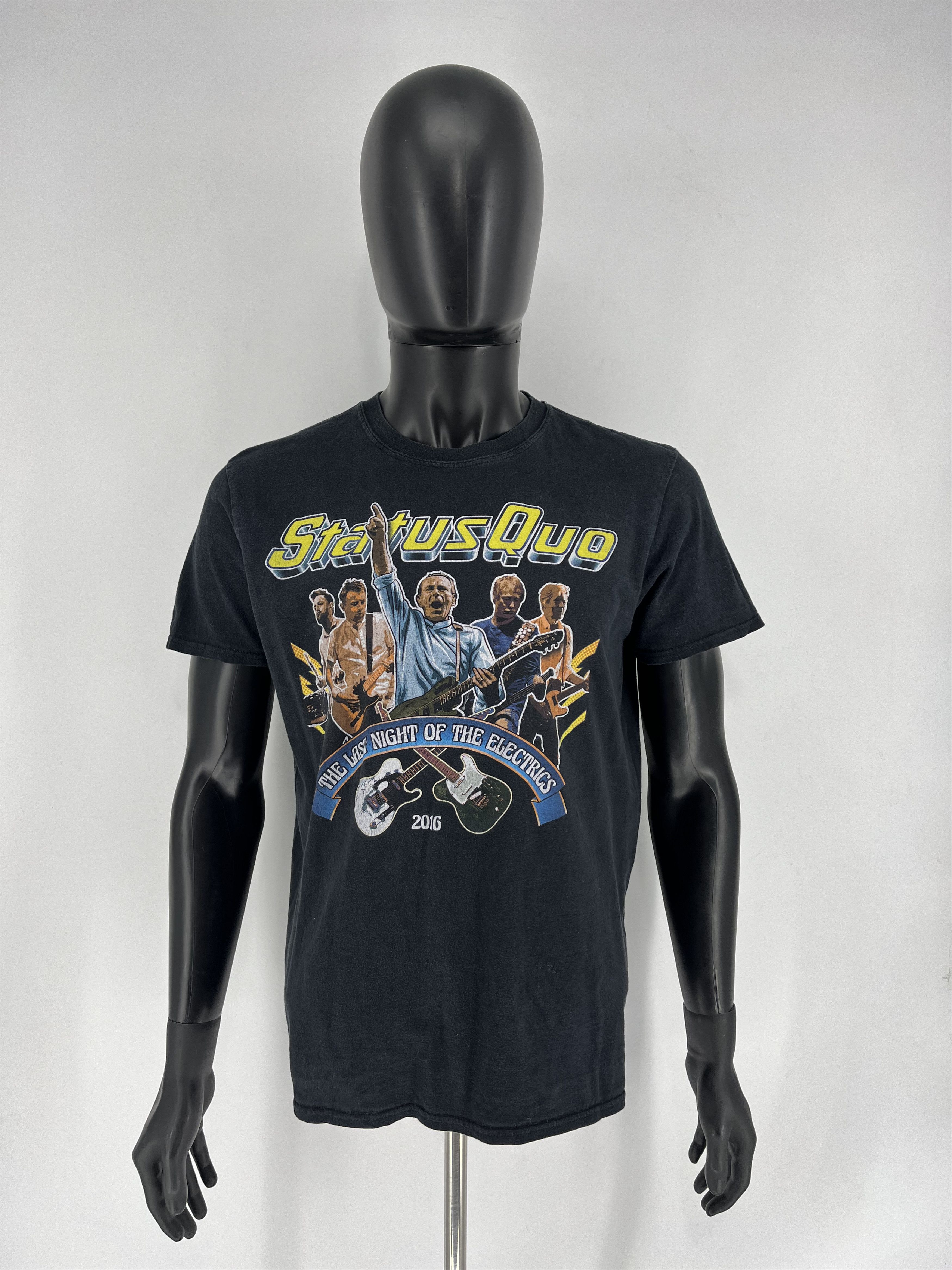 Band Tees × Vintage Soft Style Cotton - Short Sleeve T-Shirt - Status Quo 2016 Size US L / EU 52-54 / 3 - 2 Thumbnail