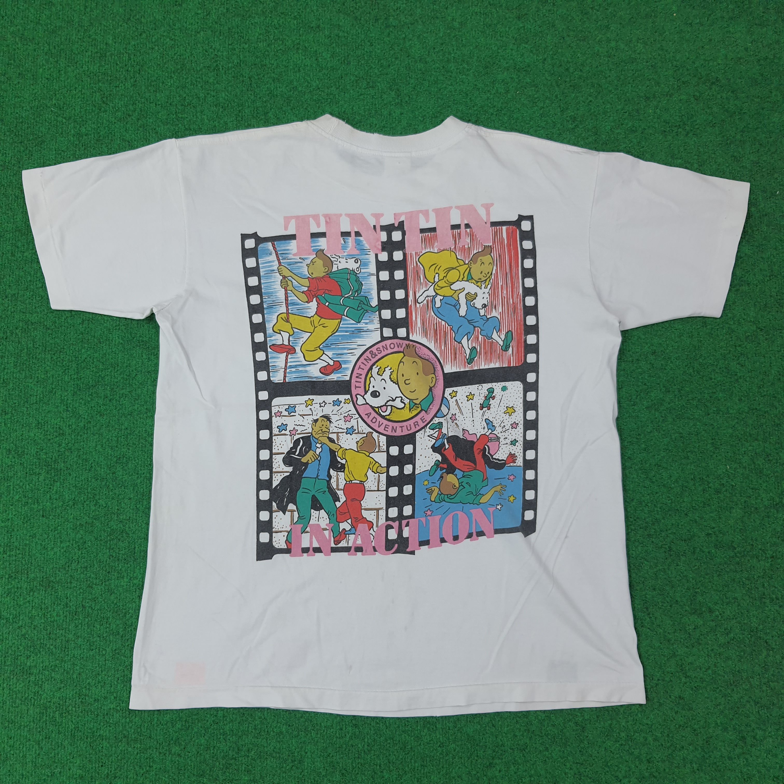 Vintage Vintage Adventure of Tintin Tshirt C267N50 Size US L / EU 52-54 / 3 - 1 Thumbnail