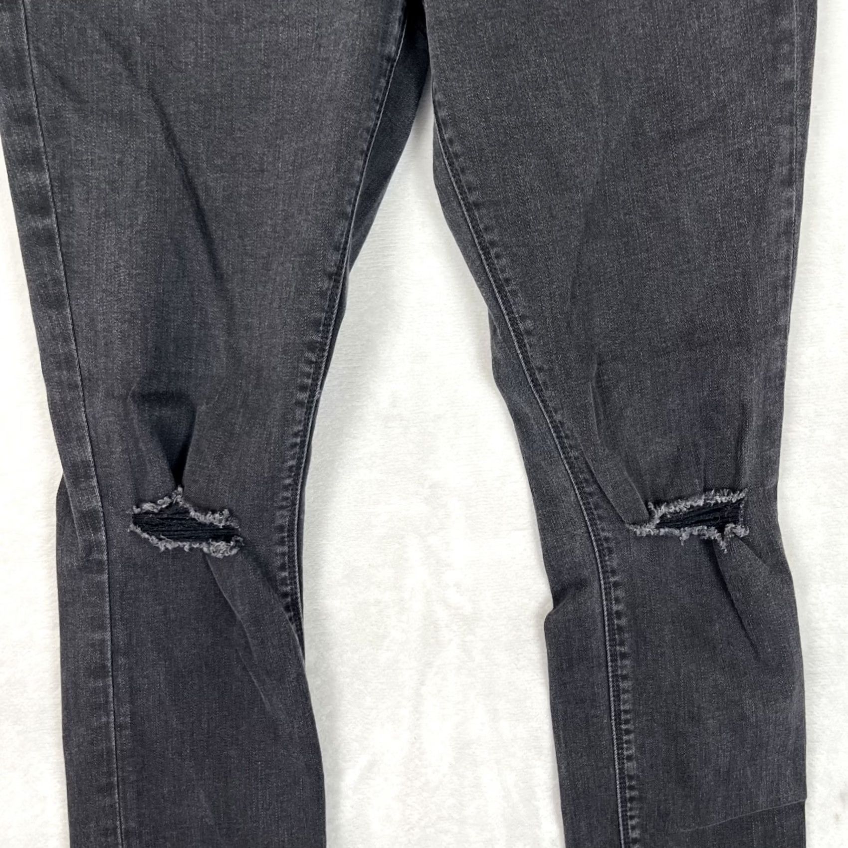 Lucky Brand Lucky Brand Skinny Lolita Jeans - Womens 6/28R Black Dark Wash Denim Distressed Low Rise Slim Size 28" / US 6 / IT 42 - 2 Thumbnail