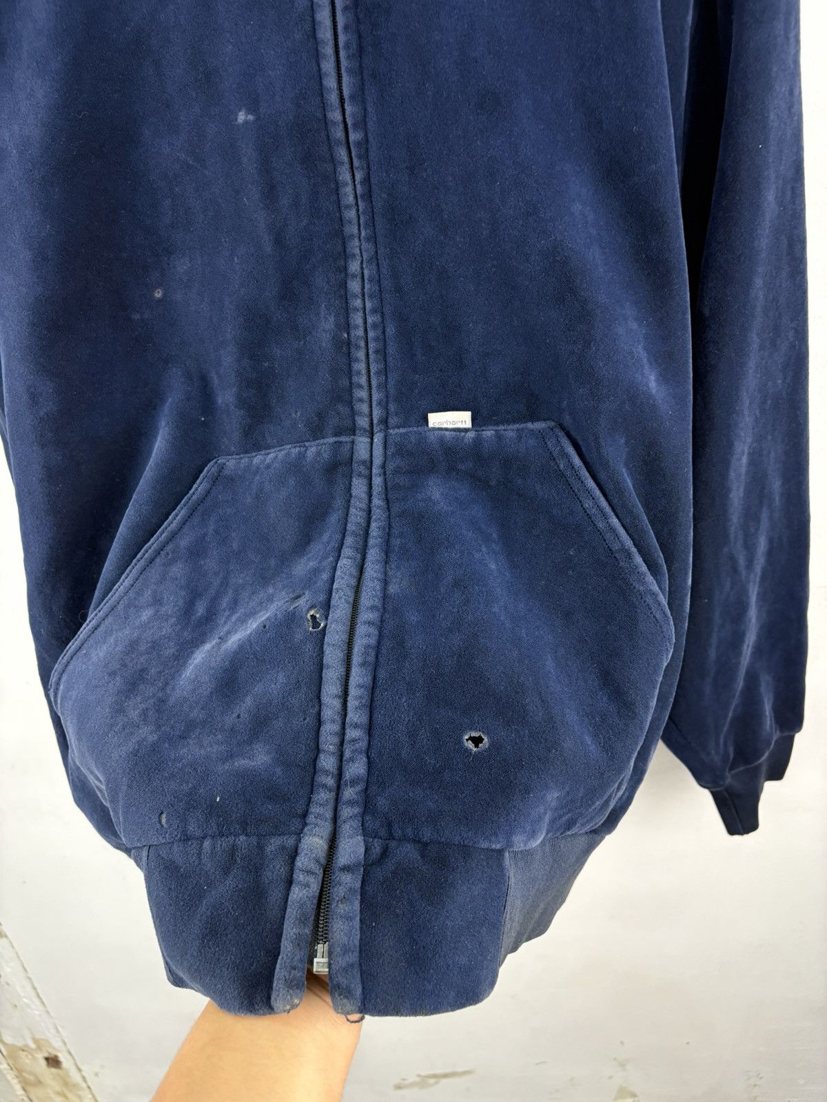 Carhartt Vintage 90s Carhartt Velvet Saeatshirt Hoodie Jacket Size US L / EU 52-54 / 3 - 9 Thumbnail