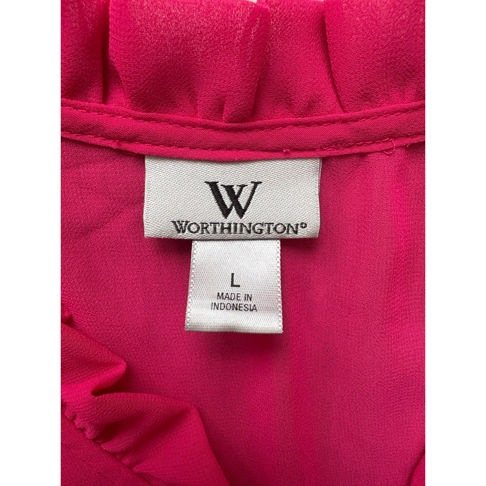 Worthington Worthington | Women's Button Down Blouse | Large Size L / US 10 / IT 46 - 3 Thumbnail