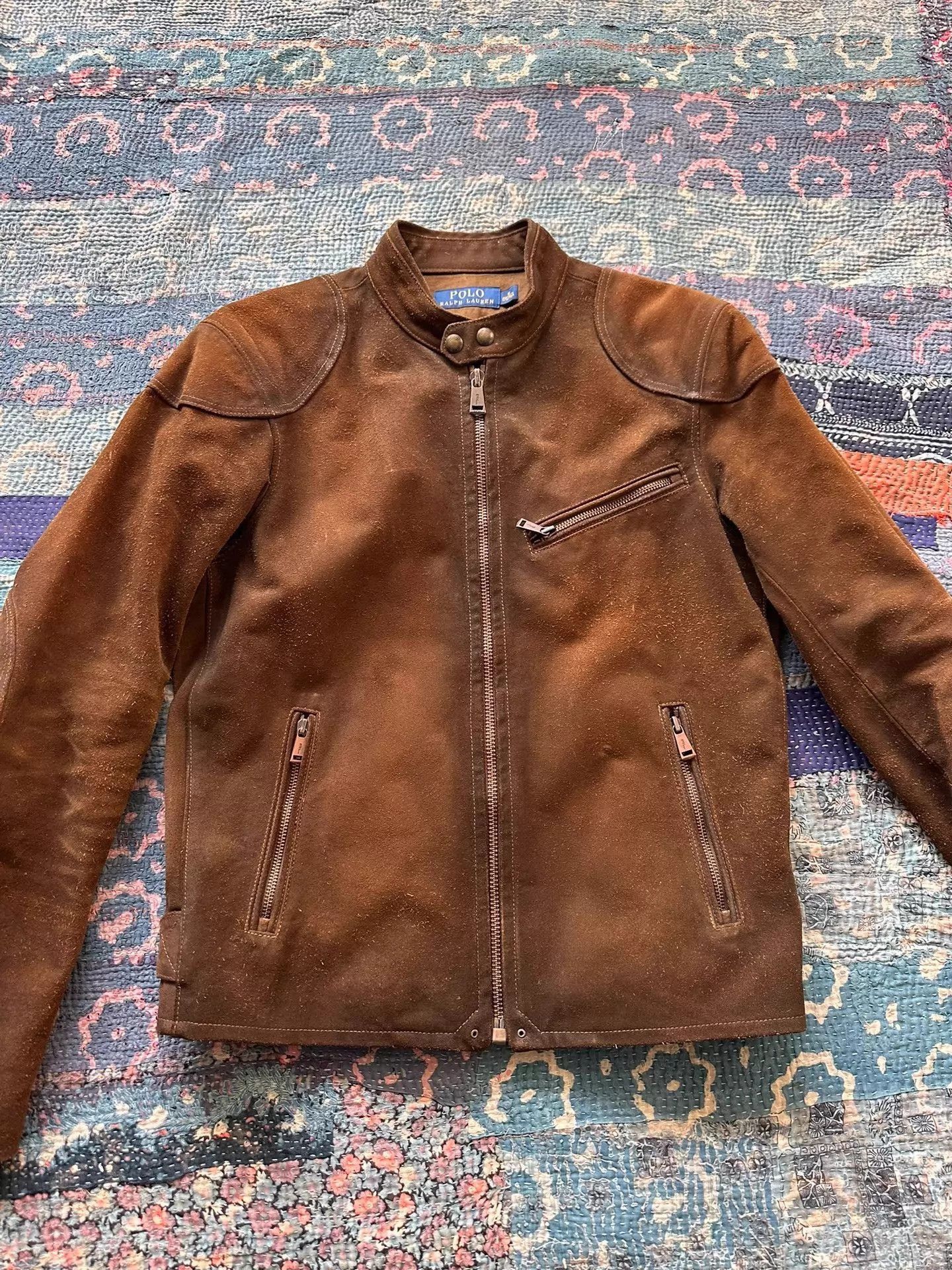 Polo Ralph Lauren Brown Suede Moto Jacket Size M Size US XXS / EU 40 - 1 Thumbnail