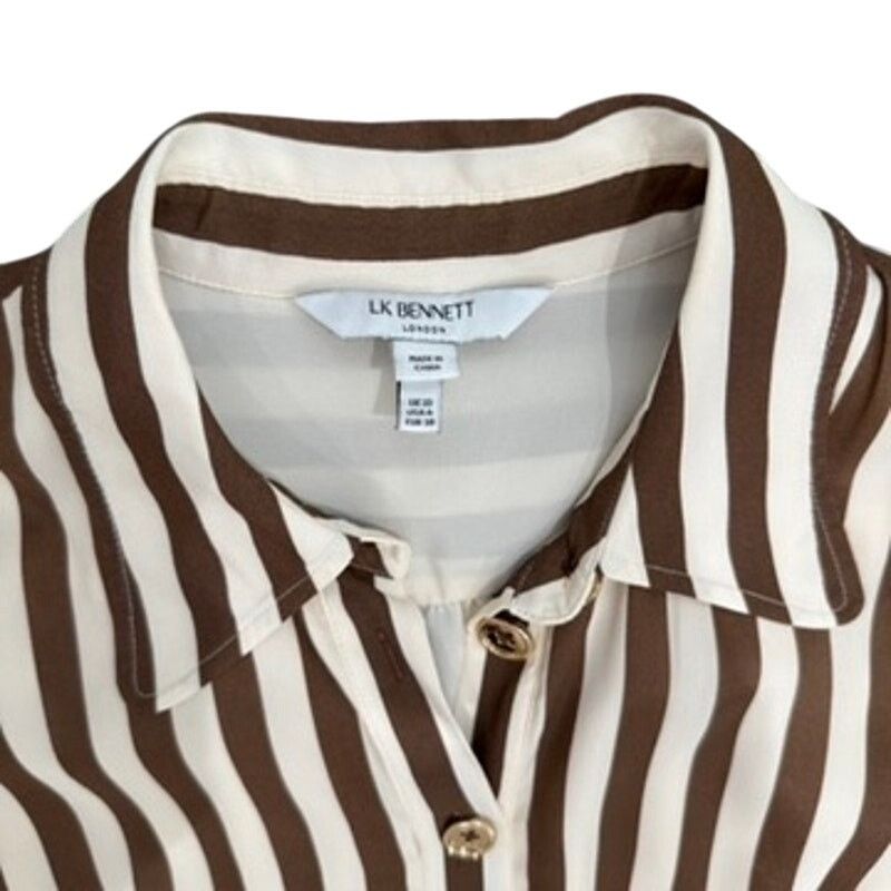 LK Bennett L.K. Bennett Emelia Shirt Dress in Brown/Cream, Size US 6 Size M / US 6-8 / IT 42-44 - 5 Thumbnail