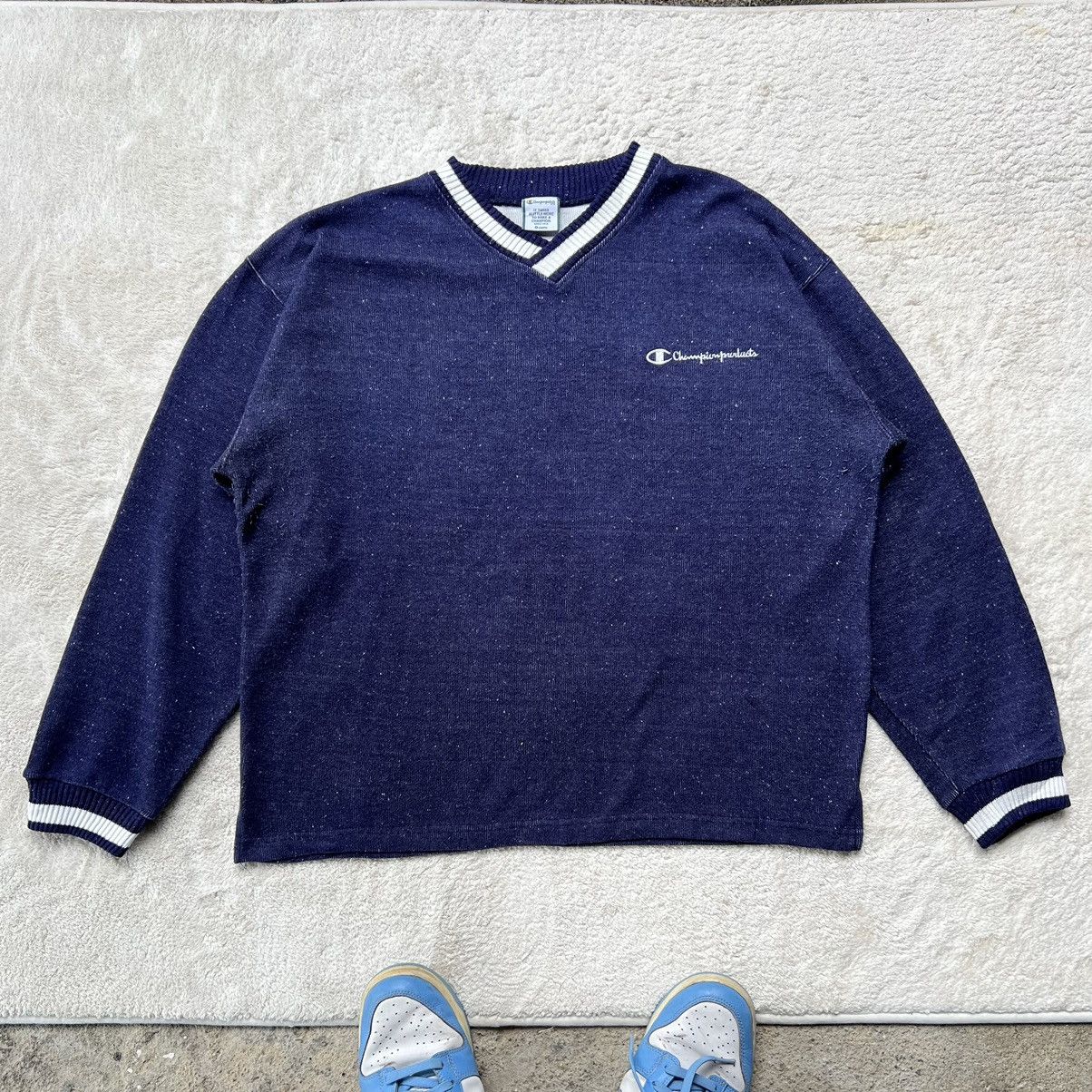 Champion × Vintage Vintage Champion Sweatshirt V-sheap coller Size US L / EU 52-54 / 3 - 1 Thumbnail