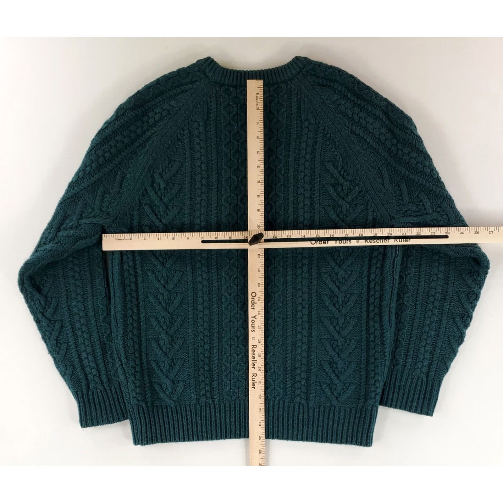 J.Crew VINTAGE J.CREW Sweater Cable Knit Wool Blend Green Blue Mens M Pullover Men Green Wool Blend Cable Knit Sweater M Size US M / EU 48-50 / 2 - 6 Thumbnail
