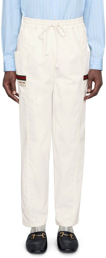 Gucci o1mt1gz0725 Cotton Canvas Pant With Gucci Label in White Size US 30 / EU 46 - 3 Thumbnail