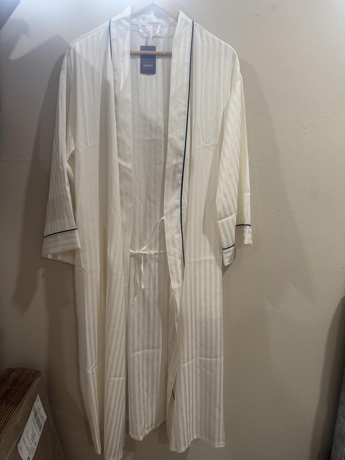 Alden Women's Luxury Collection Striped Long Satin Robe Auden Size ONE SIZE - 1 Thumbnail