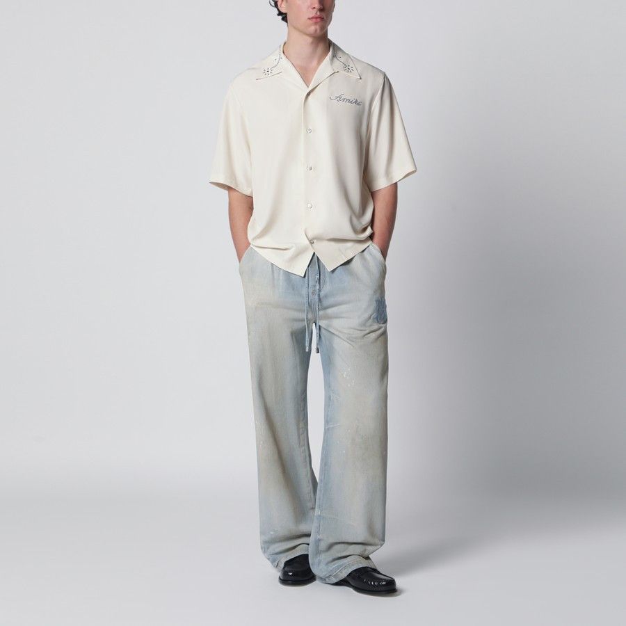 Amiri o1d2blof0226 Button Shirt in Ivory Size US L / EU 52-54 / 3 - 2 Thumbnail