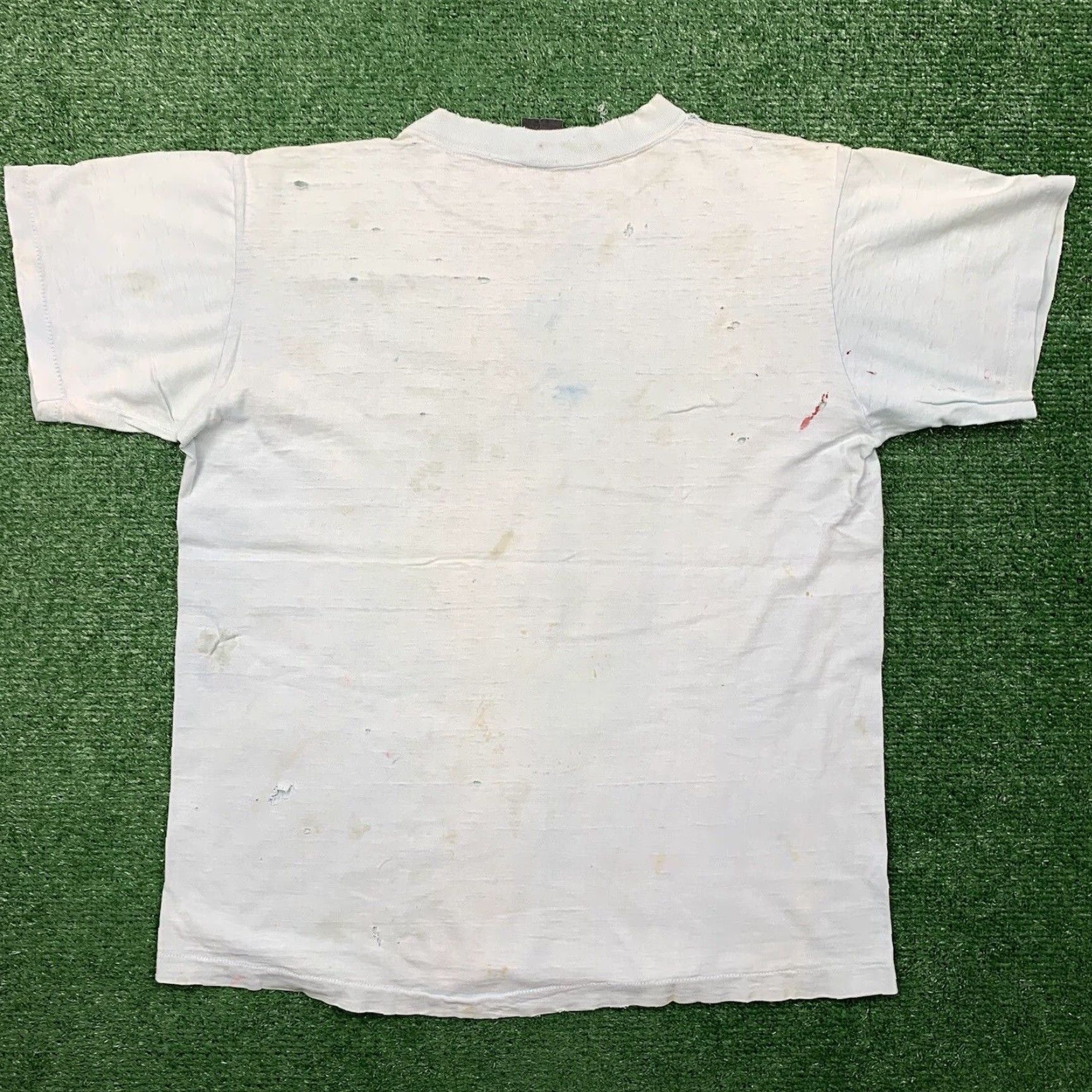 Nike VINTAGE Nike Graphic Tee Unisex L Blue USA 90s Distressed Original Size US L / EU 52-54 / 3 - 7 Thumbnail