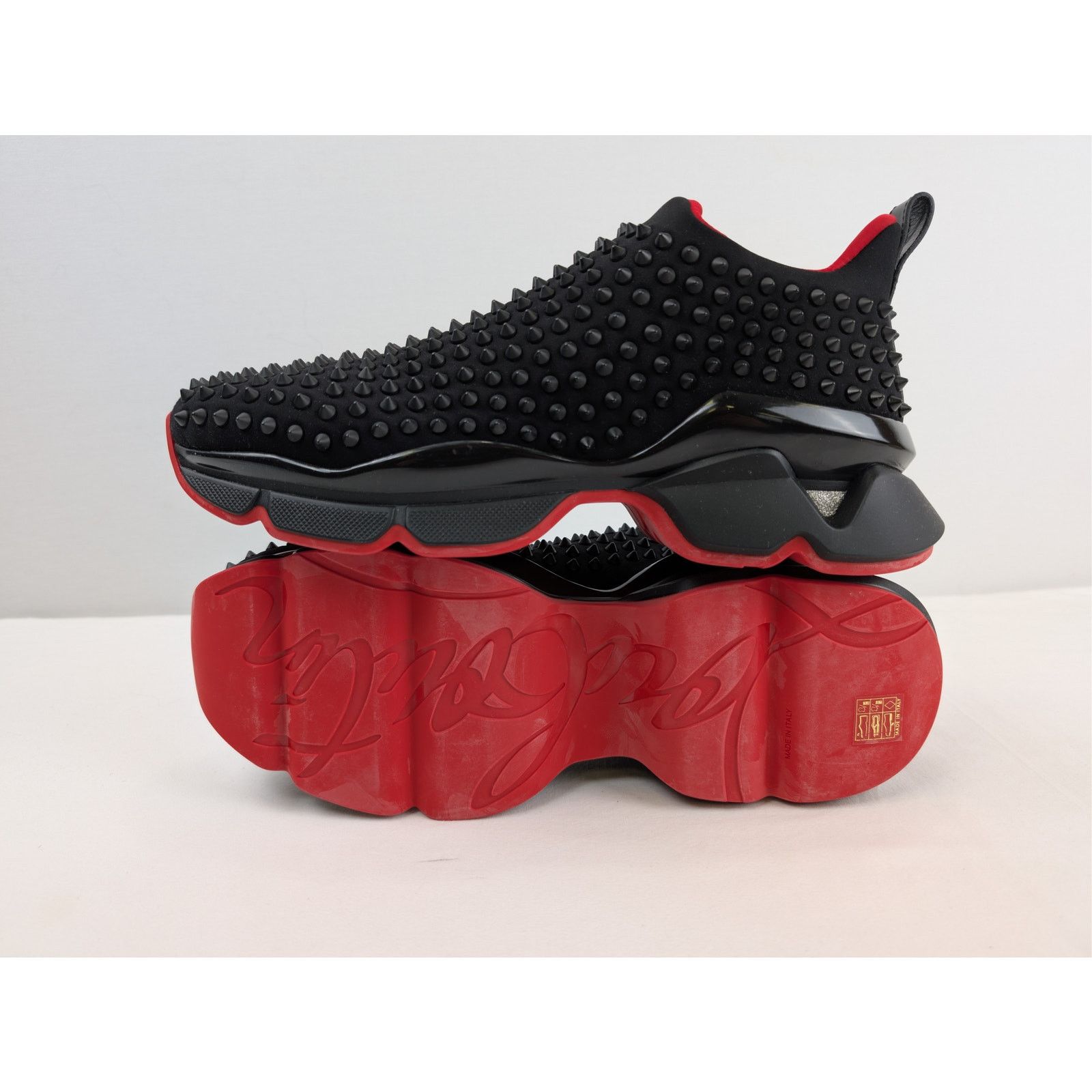 Christian Louboutin o1rshd1 Spike Sock Flat Shoe Boots Sneakers in Black Size US 12 / EU 45 - 14 Thumbnail