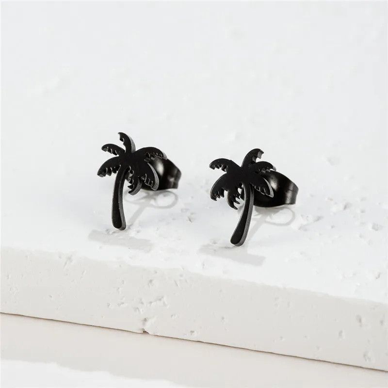 Jewelry Mini Coconut Tree Stud Earrings Charm Earring Gift Size ONE SIZE - 1 Preview