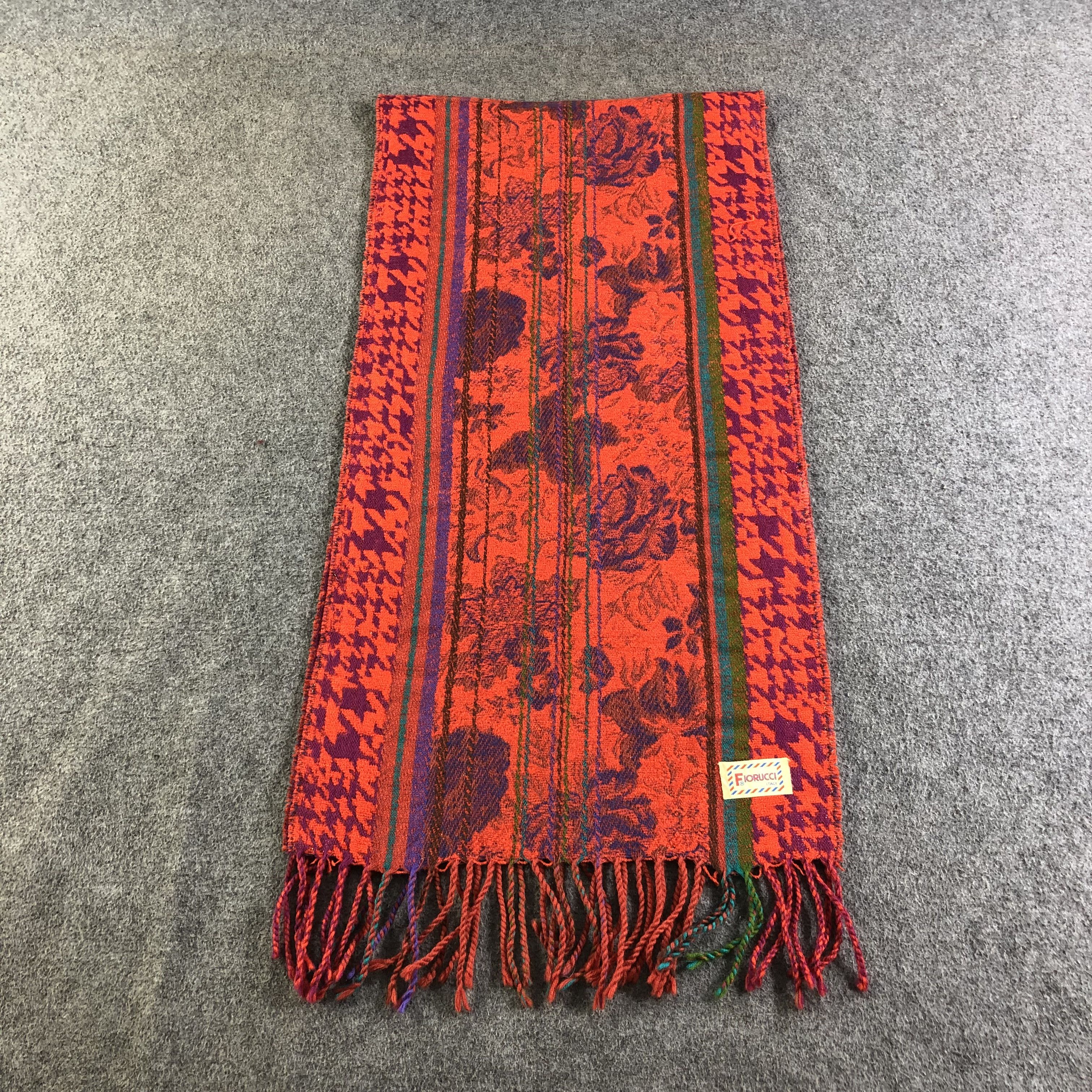 Fiorucci Fiorucci Houndstooth Wool Scarf Muffler Neckwear V2153 Size ONE SIZE - 2 Thumbnail