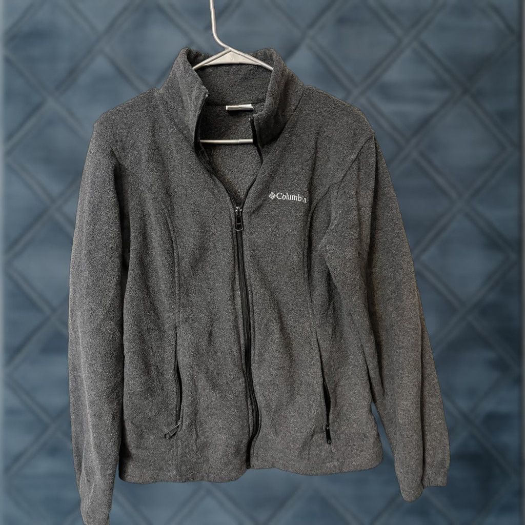 Vintage Columbia Full Zip Sweater Mock Neck Fleece Gray Womens Size M Size M / US 6-8 / IT 42-44 - 1 Thumbnail