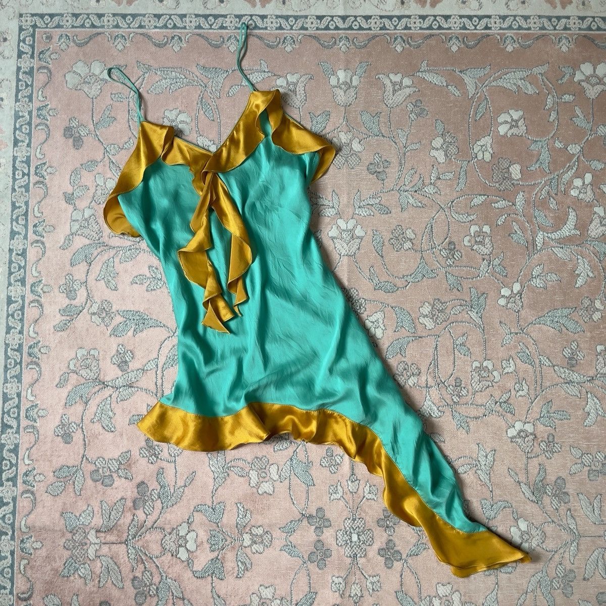 Other Romantic Green Silk Mini Slip Dress (S–M) Size M / US 6-8 / IT 42-44 - 9 Thumbnail