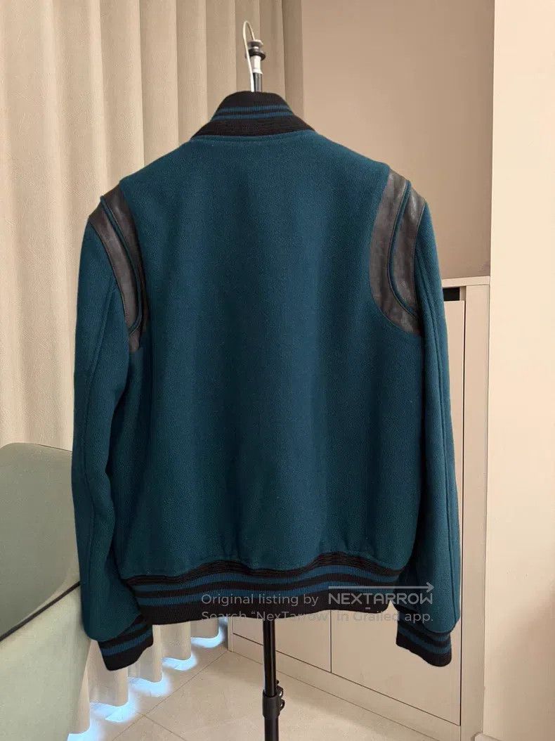 Saint Laurent Paris Saint Laurent Paris Blue and Green Baseball Jacket Size US S / EU 44-46 / 1 - 4 Thumbnail