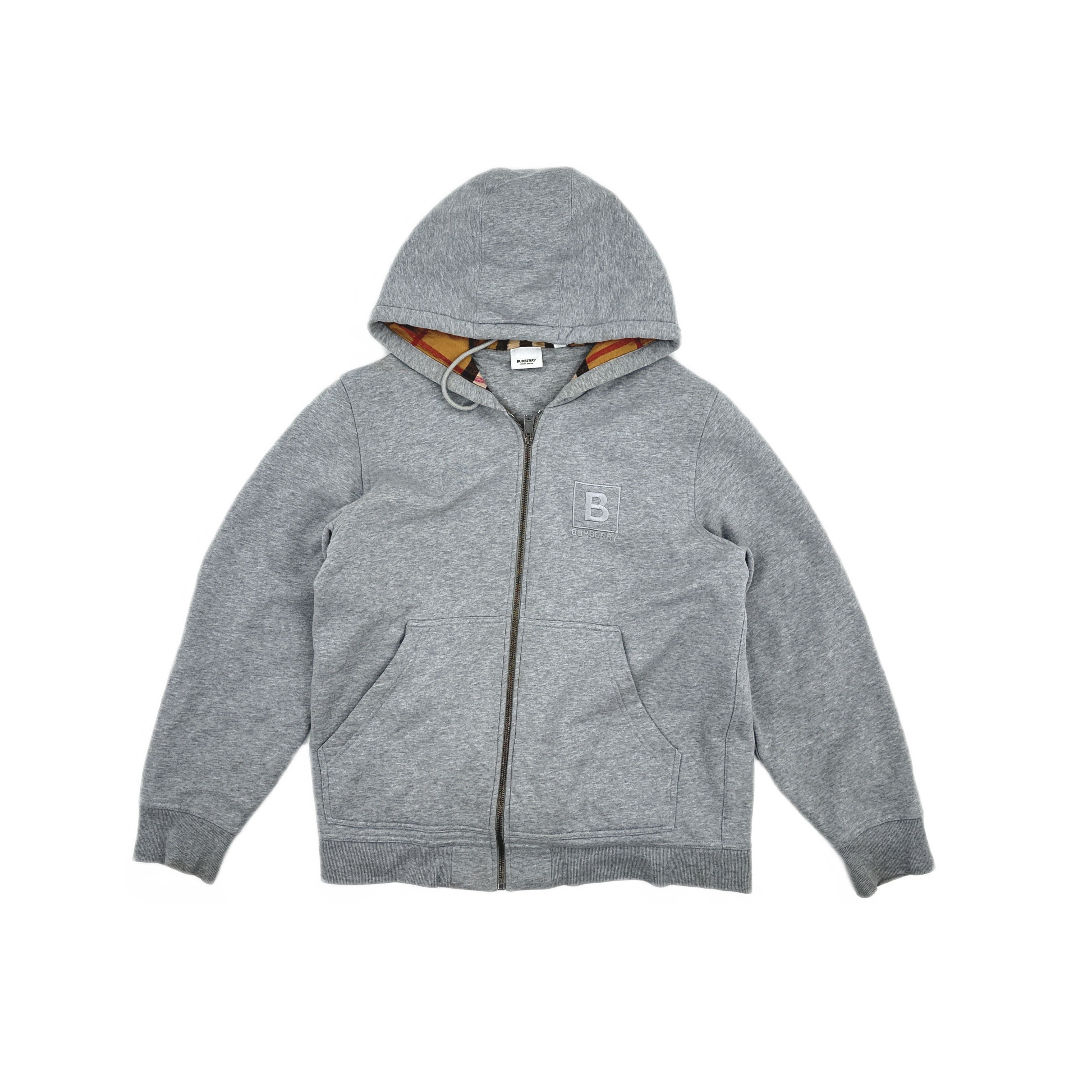 Burberry Burberry Gray Logo Zip Hoodie for Men | Grailed
