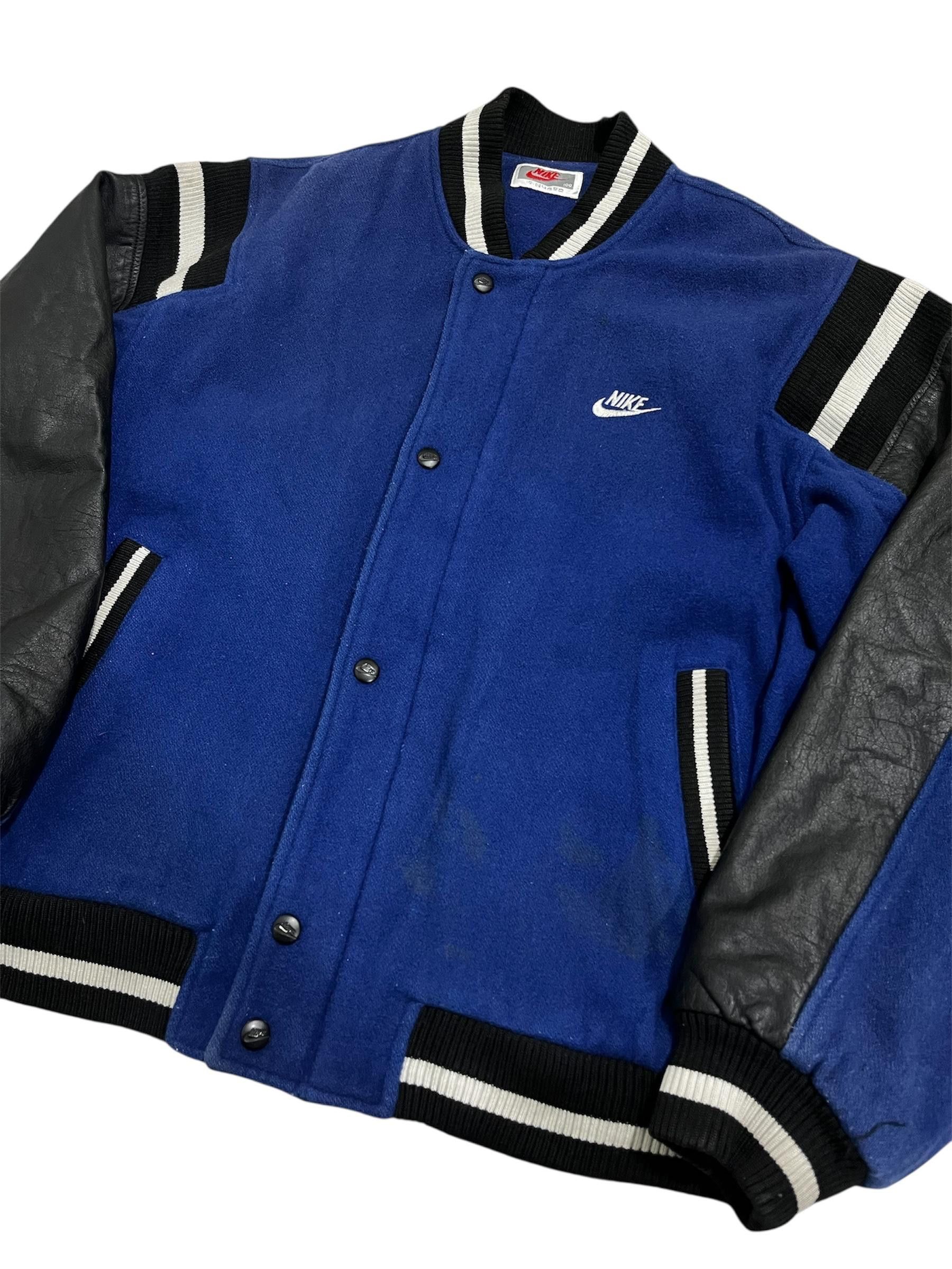Nike Vintage 90's Nike Leather Varsity Jacket Size US L / EU 52-54 / 3 - 3 Thumbnail