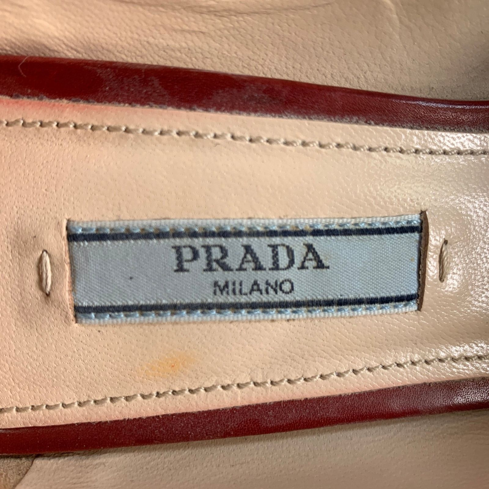 Prada PRADA Size 8 Red Leather Kitten Heel Pointed Toe Pumps Size US 8 / IT 38 - 7 Thumbnail