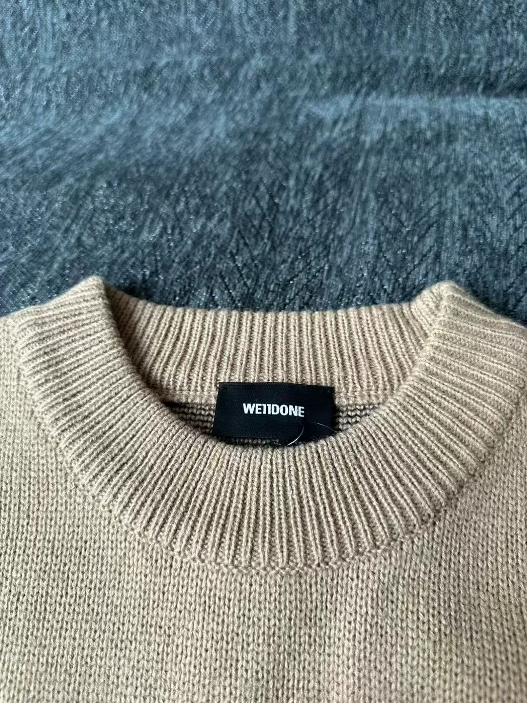 WE11DONE we11done large logo sweater in beige Size US M / EU 48-50 / 2 - 2 Thumbnail