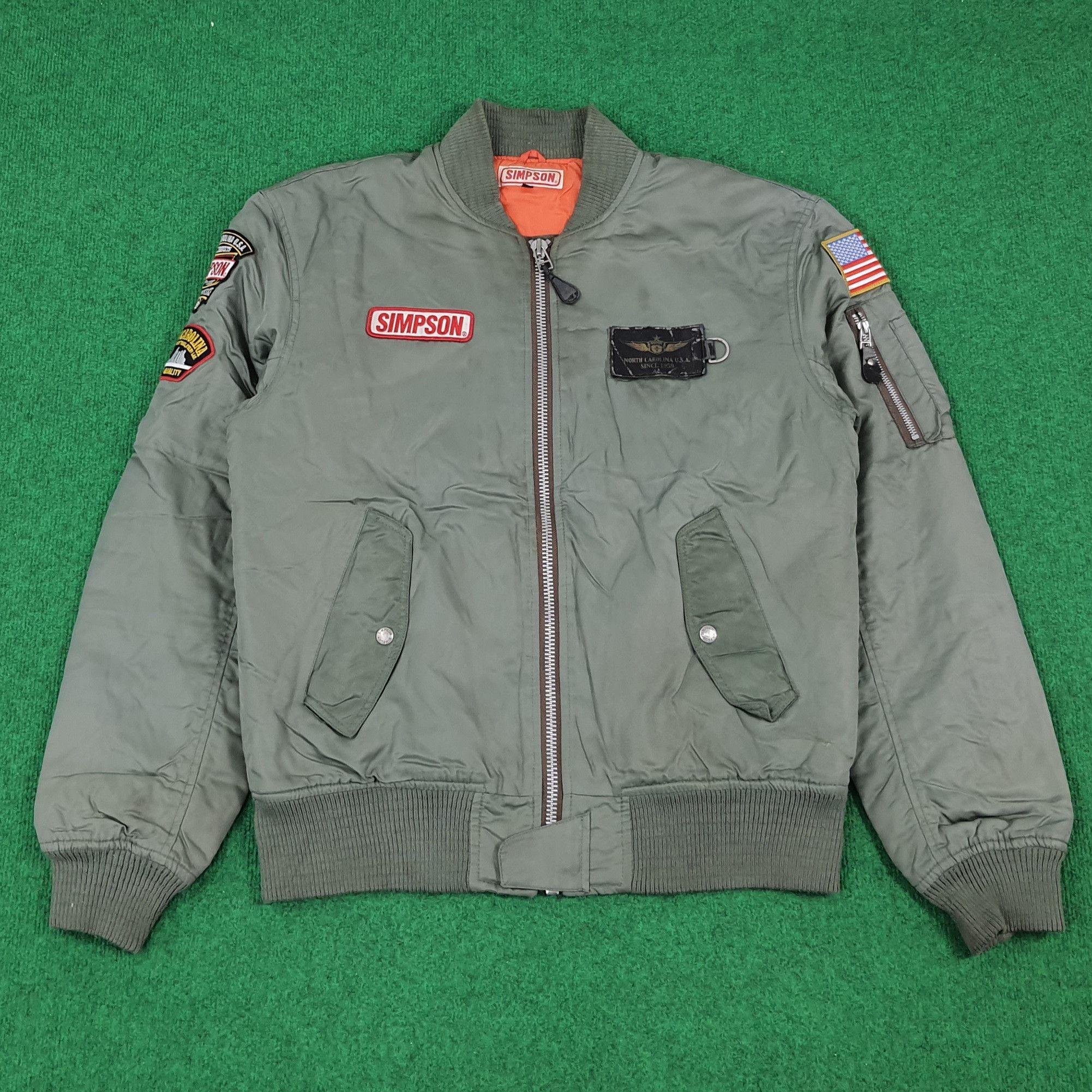 Vintage Vintage North Carolina SIMPSON USA Bomber Jacket Size US L / EU 52-54 / 3 - 3 Thumbnail