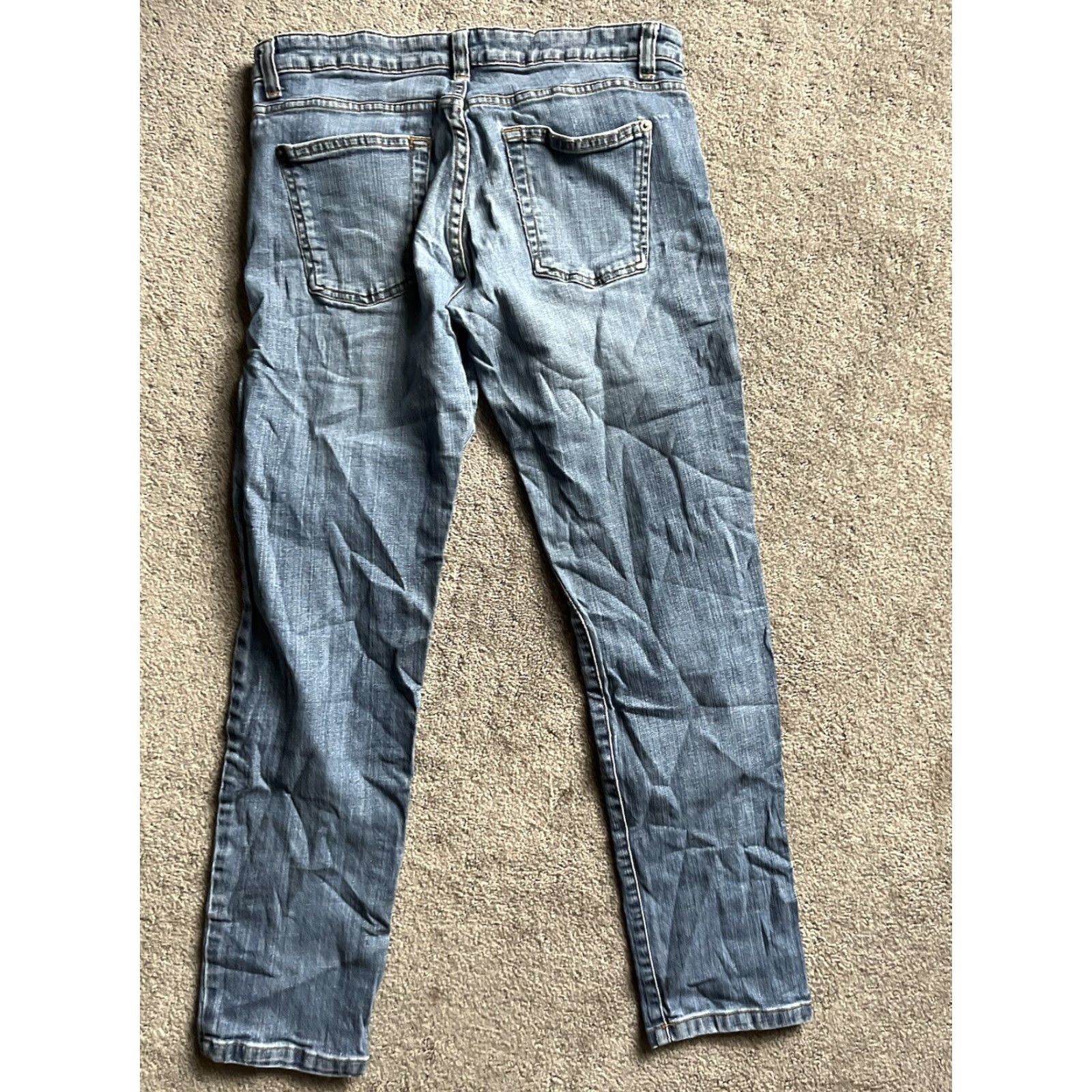 Lands' End Lands' End Women Jeans Relaxed Fit Tapered Leg 27 Regular Blue Denim Cotton 5-Pocket Zipper Rise High Vintage: No Mens/Womens (as applicable) Size 27" / US 4 / IT 40 - 3 Thumbnail