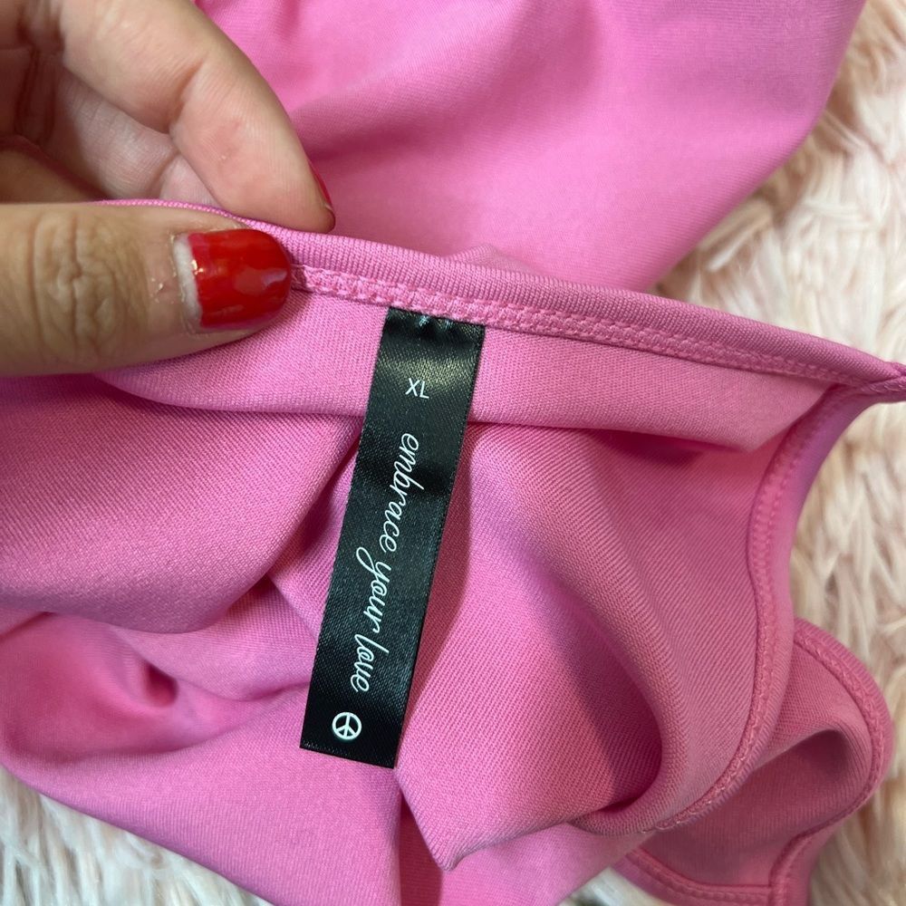 Other Athletic Sporty Pink Cropped Tank Top XL Stretch Activewear Size XL / US 12-14 / IT 48-50 - 5 Thumbnail