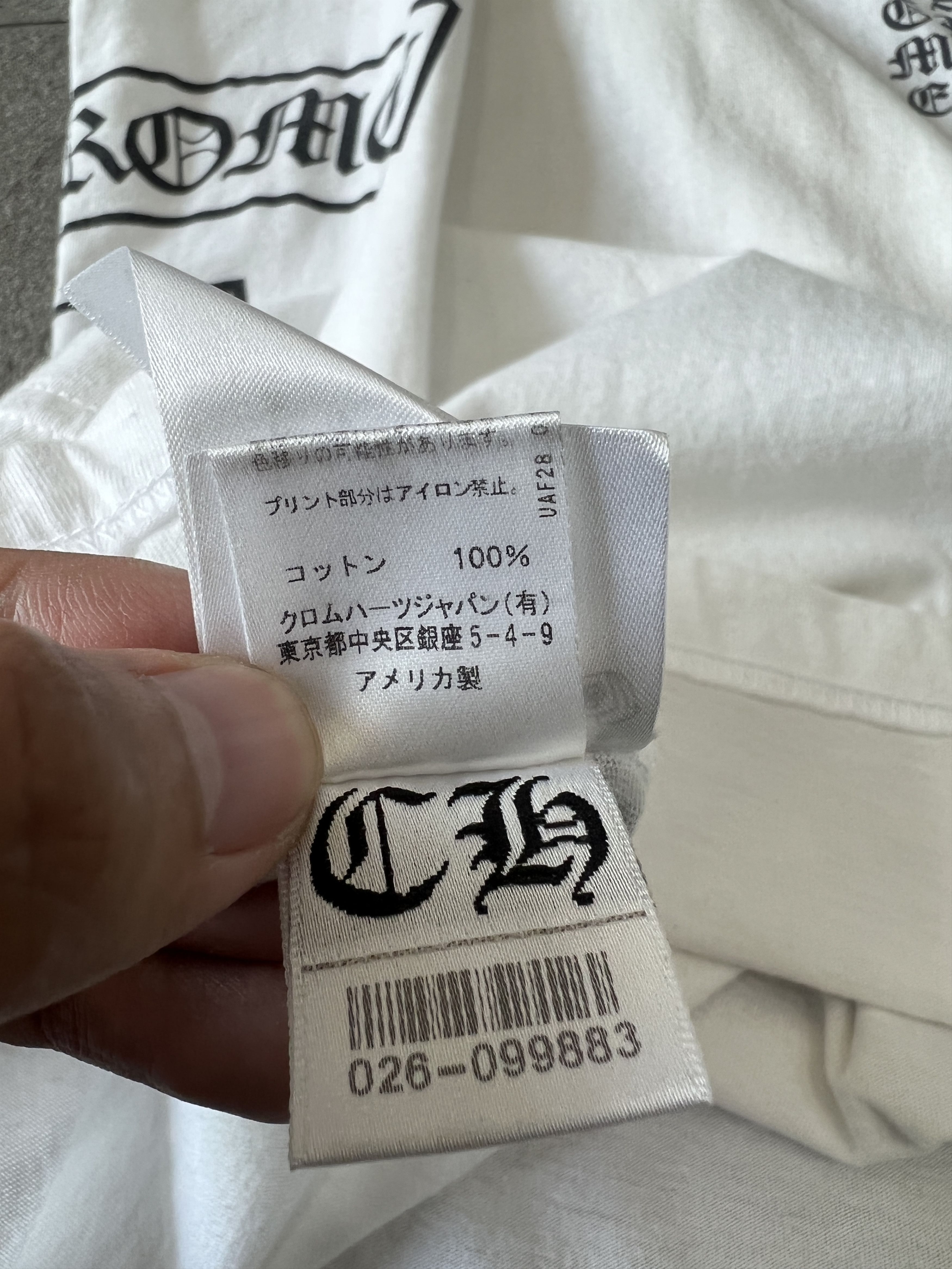 Chrome Hearts Chrome Hearts Pocket Logo Tee White USA Size L Size US L / EU 52-54 / 3 - 11 Thumbnail