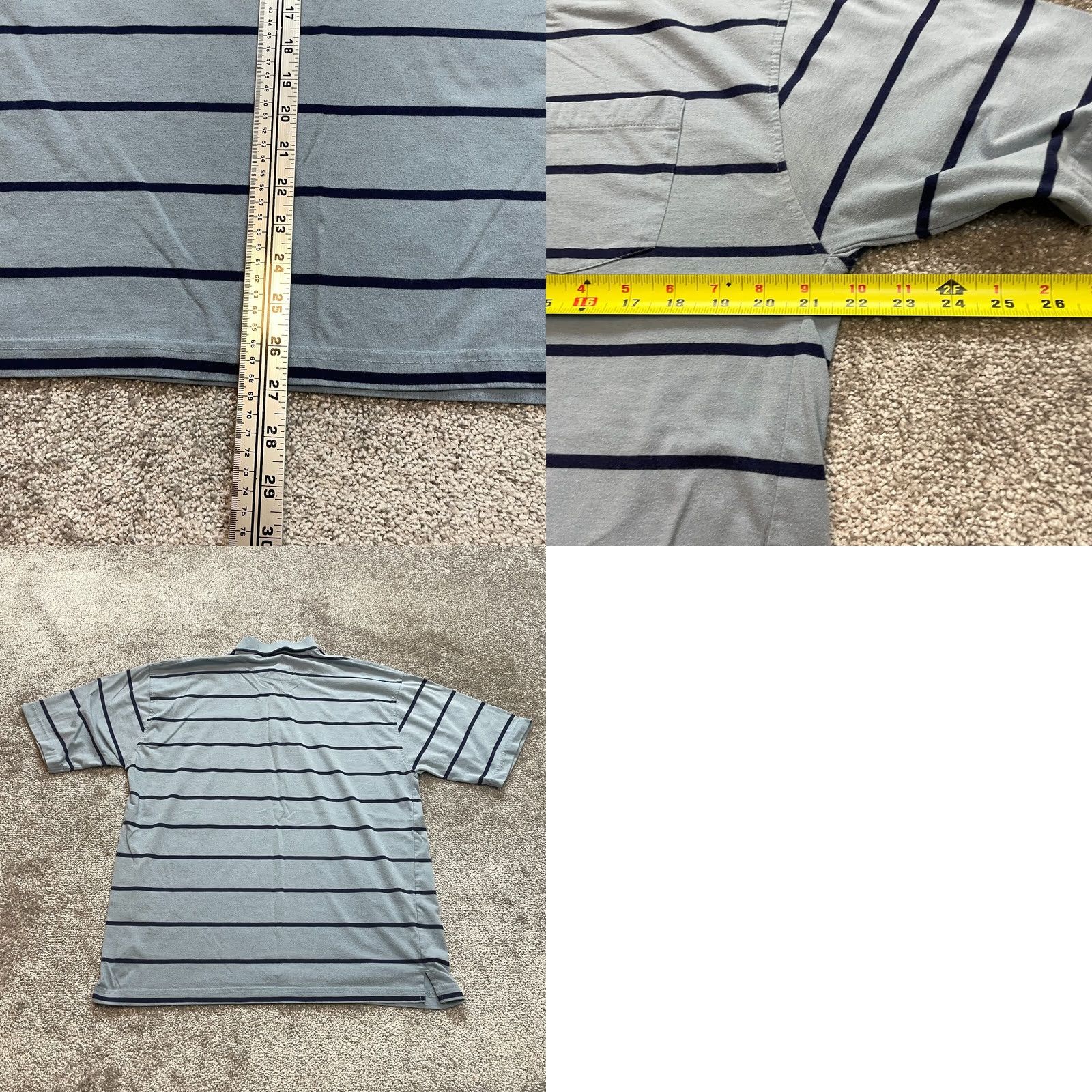 Vintage VINTAGE Carl Michaels Polo Shirt Mens L Light Blue Striped Pocket Collared Rugby Size US L / EU 52-54 / 3 - 8 Thumbnail