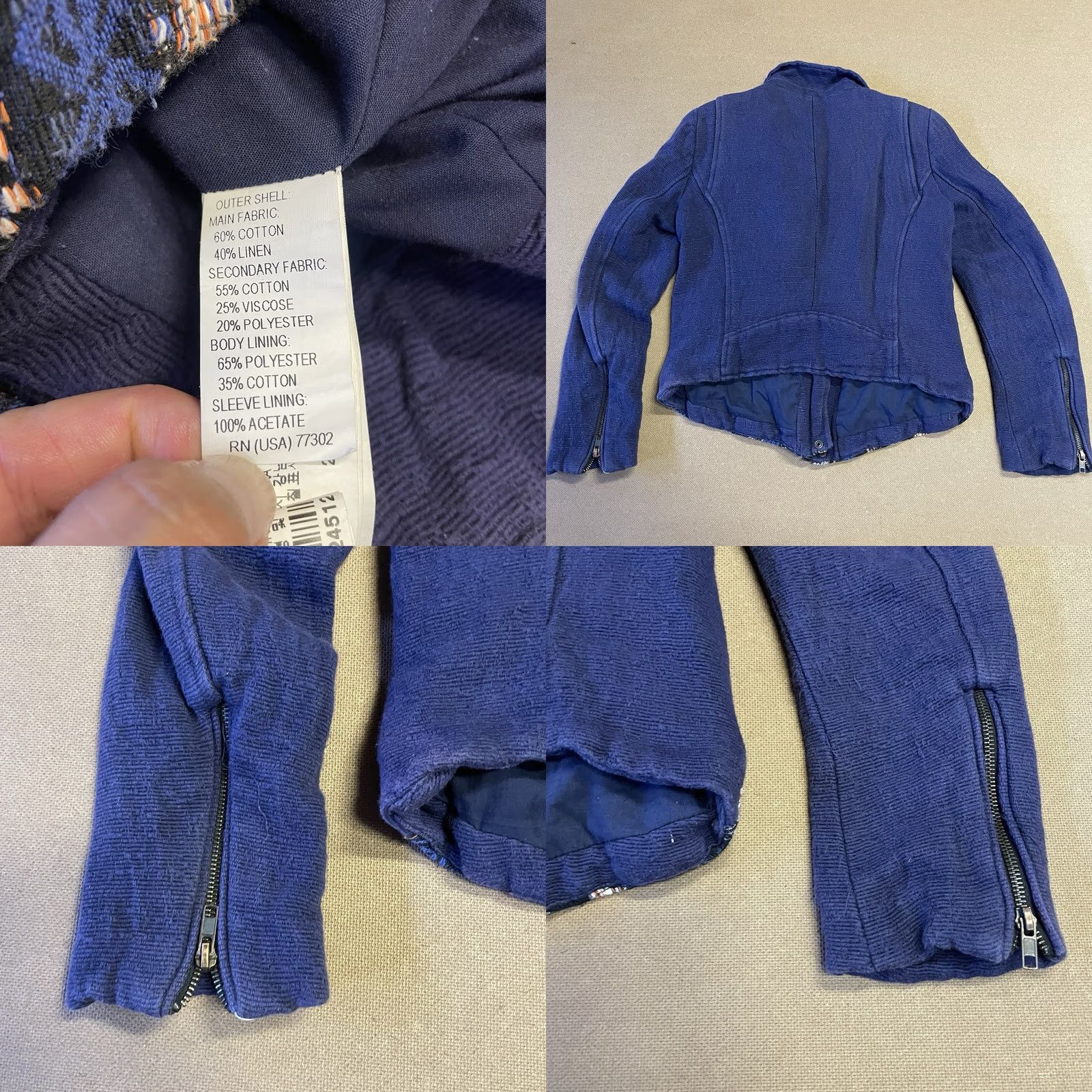 Zara Zara Basic Aztec Jacket Womens Large Blue Full Zip Button Southwestern Ladies Size L / US 10 / IT 46 - 9 Thumbnail