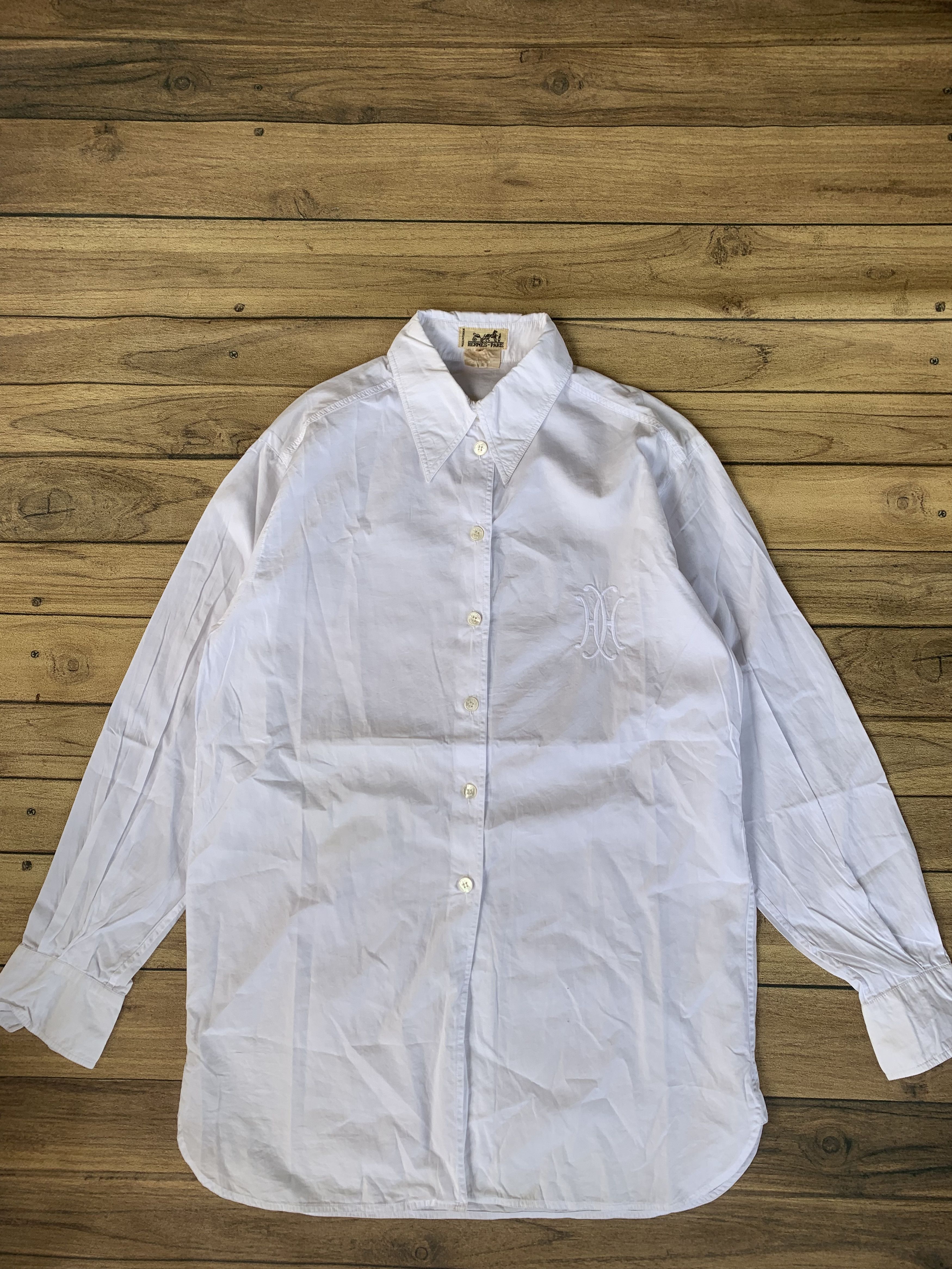 Hermes Hermes H H embroidery logo long button shirt Size XXS / US 00 / IT 34 - 1 Thumbnail