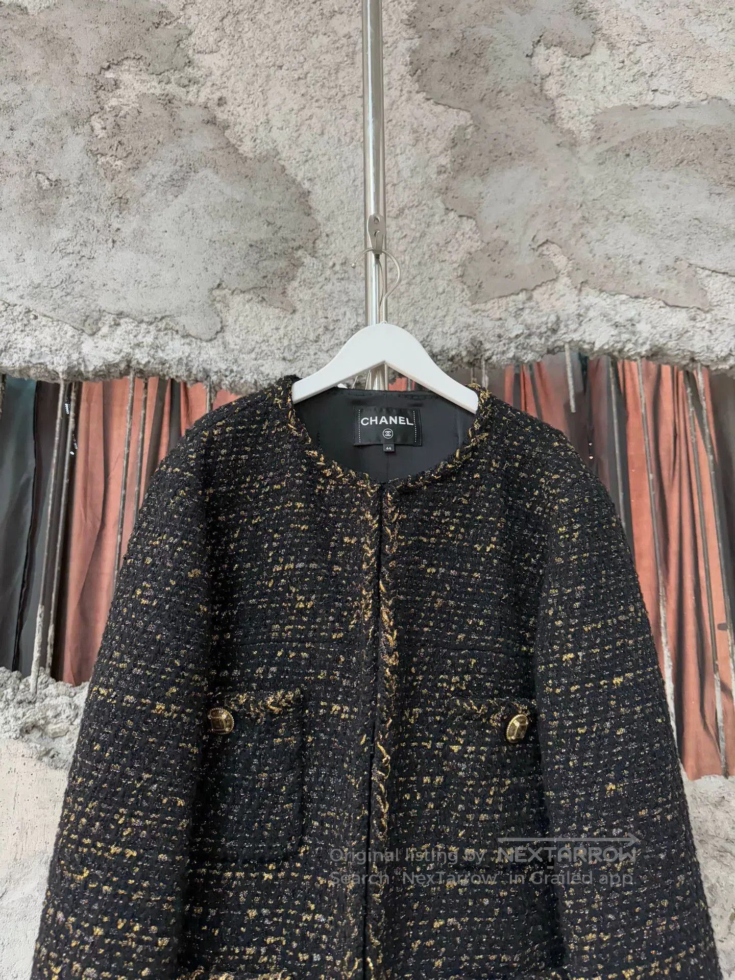 Chanel rare black gold Egyptian jacket. Size L / US 10 / IT 46 - 3 Thumbnail
