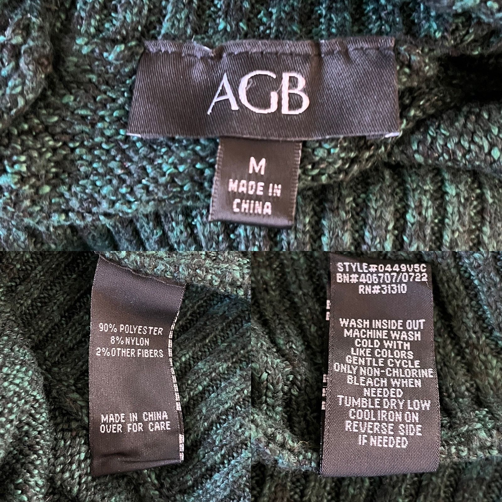 Other AGB Sweater Pine Green Cowl Dolman Sleeves M Oversized New Size M / US 6-8 / IT 42-44 - 5 Thumbnail