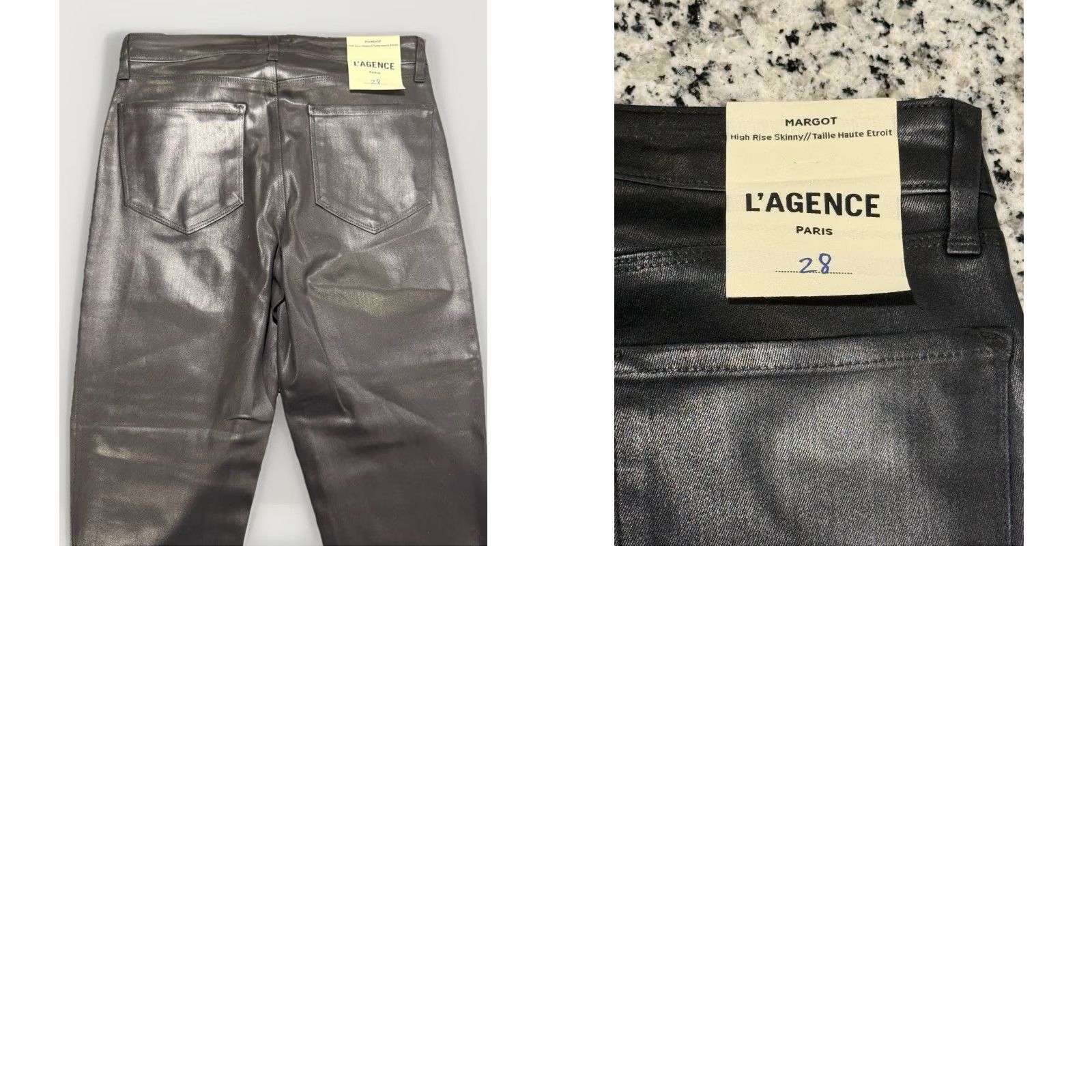 Vintage NWT L’agence Margot High Rise Skinny Black Coated Jeans Size 28 Women's Jeans Ankle Black 28 Mens? Wait. Size 28" / US 6 / IT 42 - 8 Thumbnail