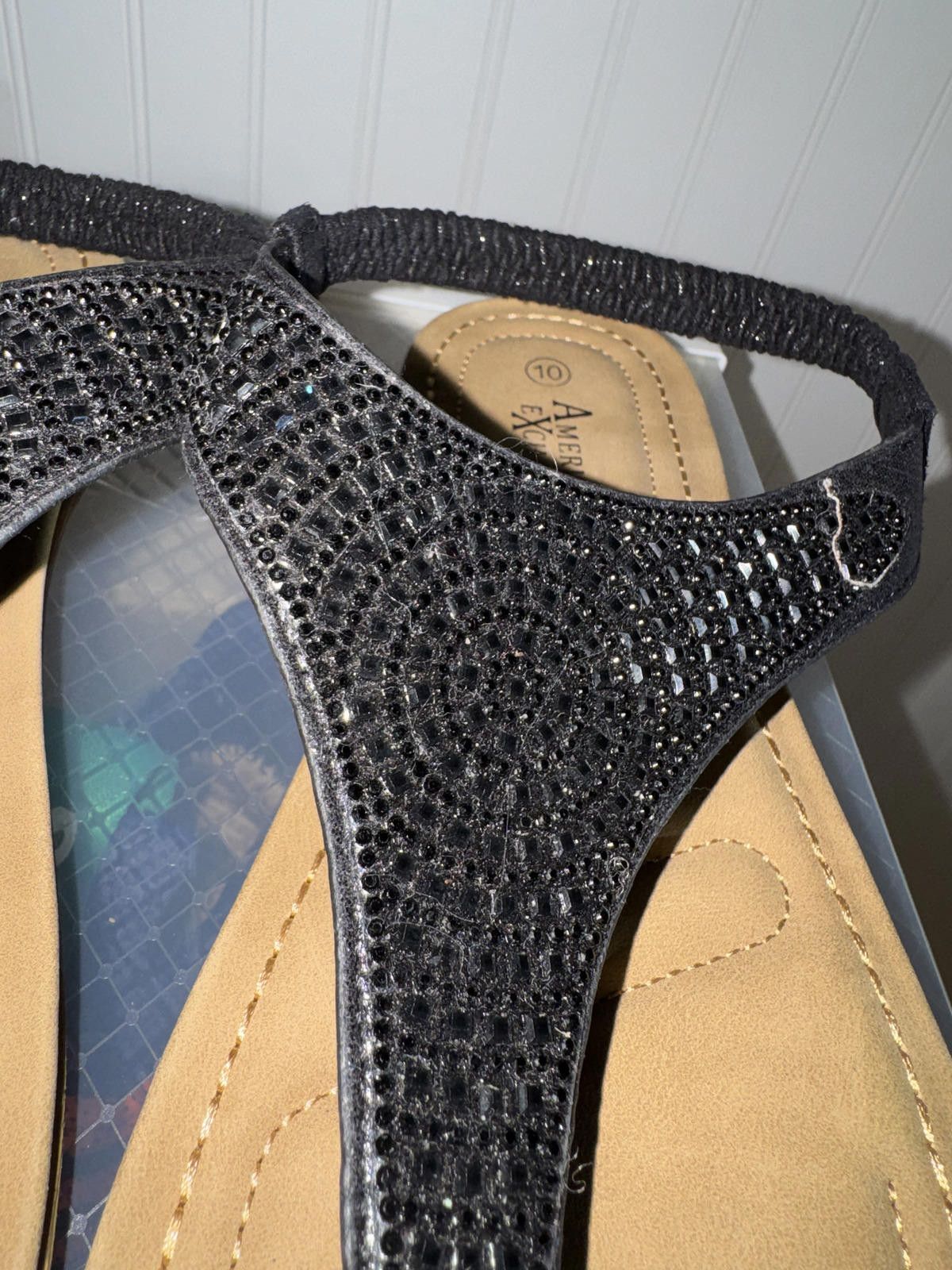 Other American Exchange Women's Black Beaded Sandals Size 10 Size US 10 / IT 40 - 2 Thumbnail