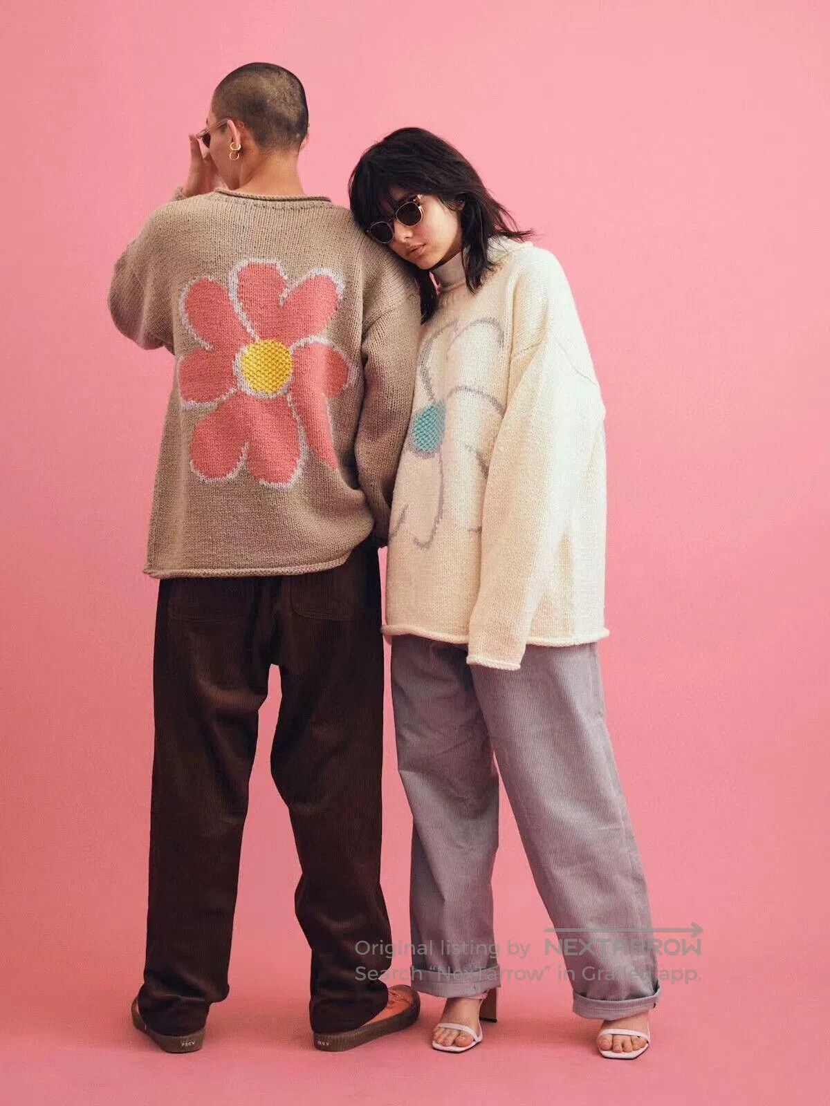 Japanese Brand ChahChah Floral Sweater for Fall/Winter. Size L / US 10 / IT 46 - 4 Thumbnail