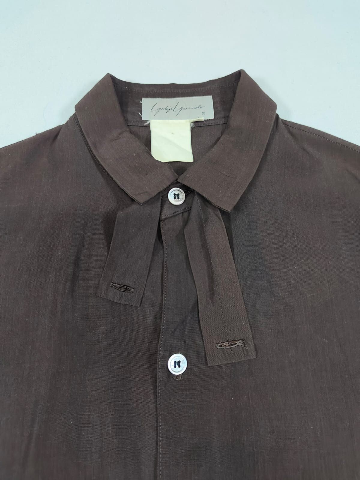 Yohji Yamamoto Archive Yohji Yamamoto Attached Neck-Tie Drape Shirt Size US S / EU 44-46 / 1 - 7 Thumbnail