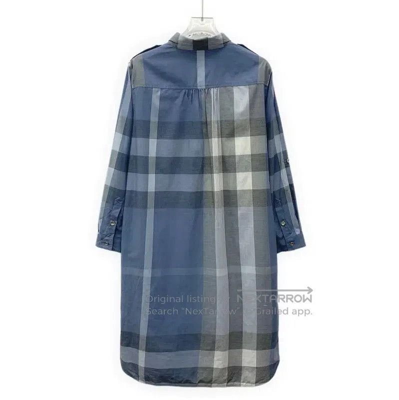 Burberry Burberry L Size Blue Cotton Dress. Size L / US 10 / IT 46 - 2 Thumbnail