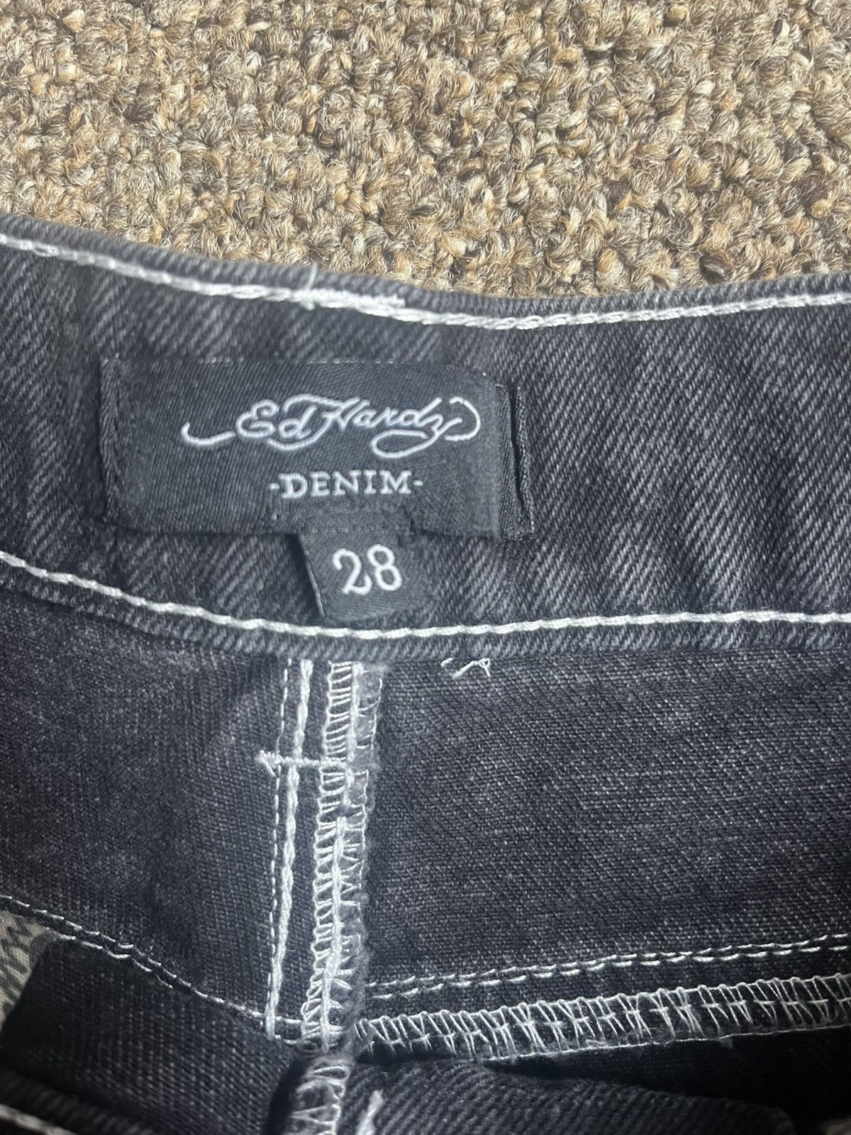 Ed Hardy Ed Hardy Black Denim Shorts Size US 28 / EU 44 - 2 Thumbnail
