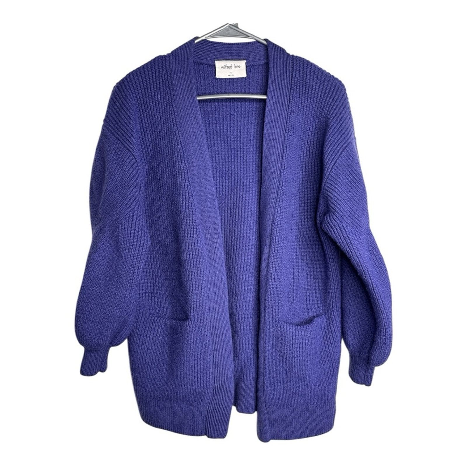 Aritzia Artiza Wilfred Free Unwind Wool Cardigan in Purple Size S / US 4 / IT 40 - 2 Thumbnail