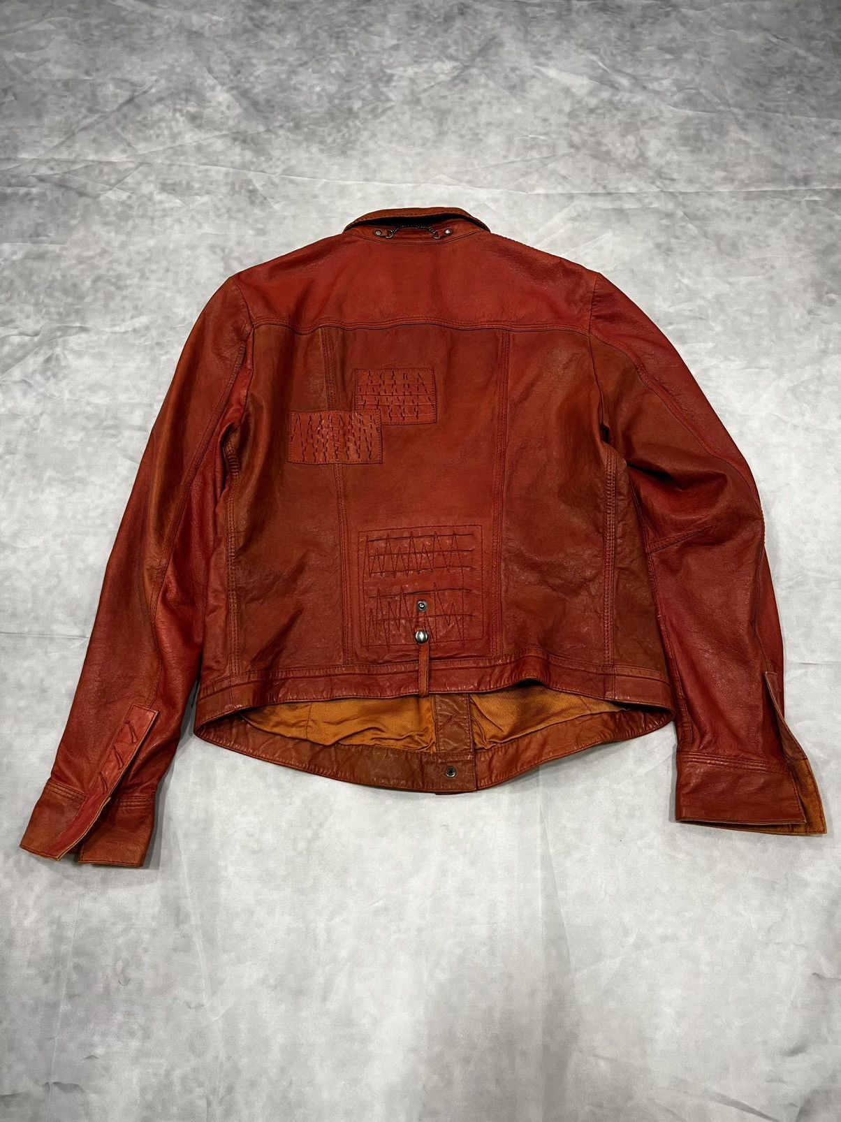 Marithe + Francois Girbaud Marithe Francois Girbaud Vintage Rare Orange Leather Jacket Size M / US 6-8 / IT 42-44 - 5 Thumbnail