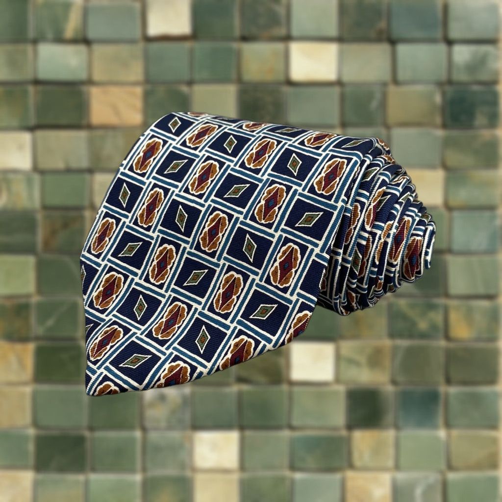 Brooks Brothers VINTAGE Brooks Brothers Geometric 100% Silk Tie Mens Classic Made in USA Preppy CorpCore Size ONE SIZE - 1 Thumbnail