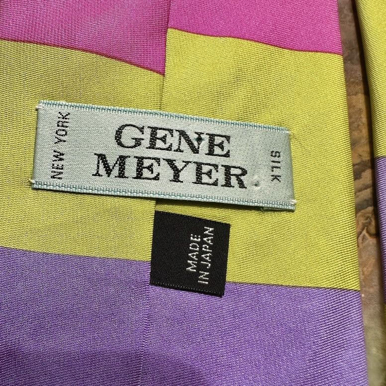 Other VINTAGE 1990s GENE MEYER SILK NECKTIE TIE GEOMETRIC JAPAN Size ONE SIZE - 4 Thumbnail